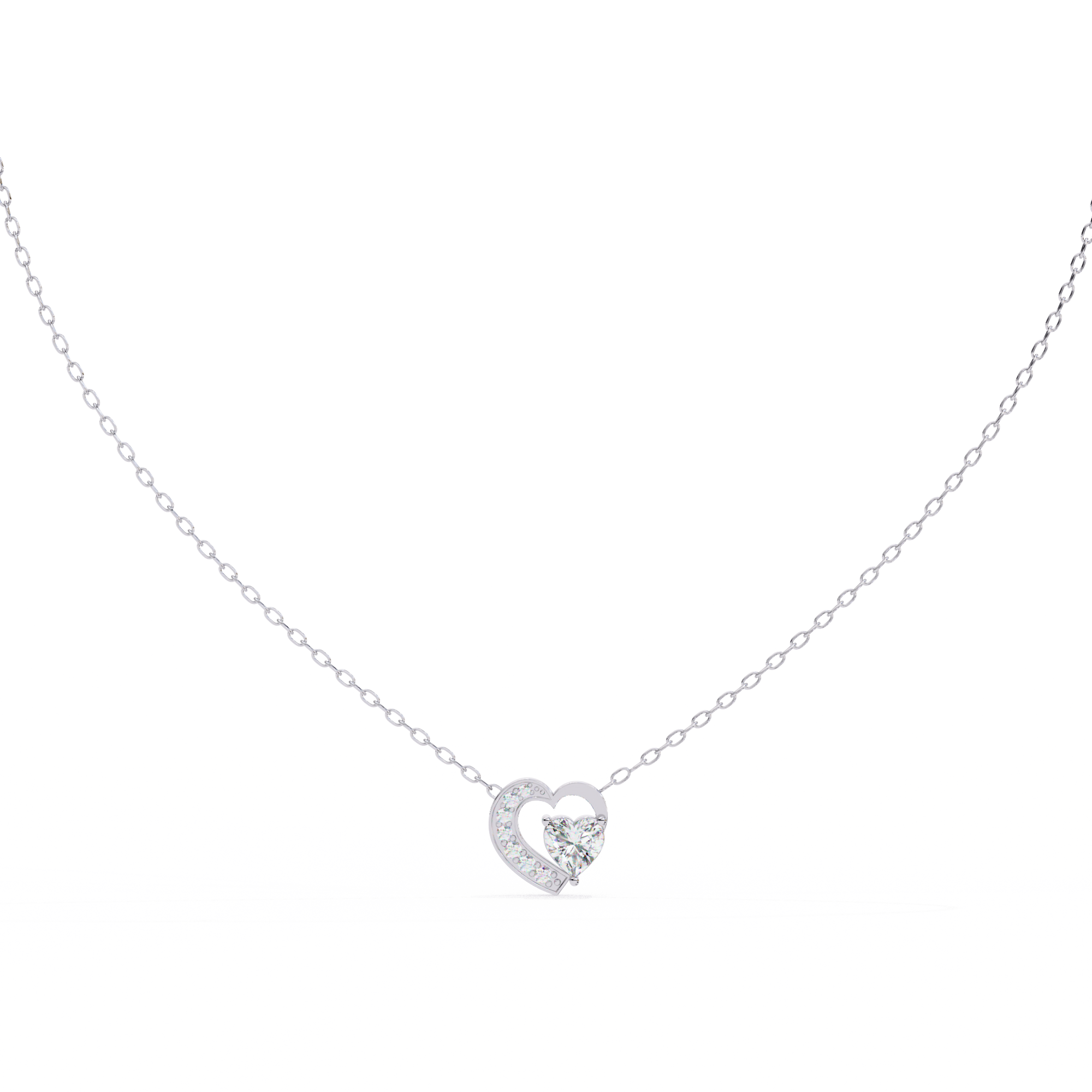 0.87 carat heart round pendant 18K