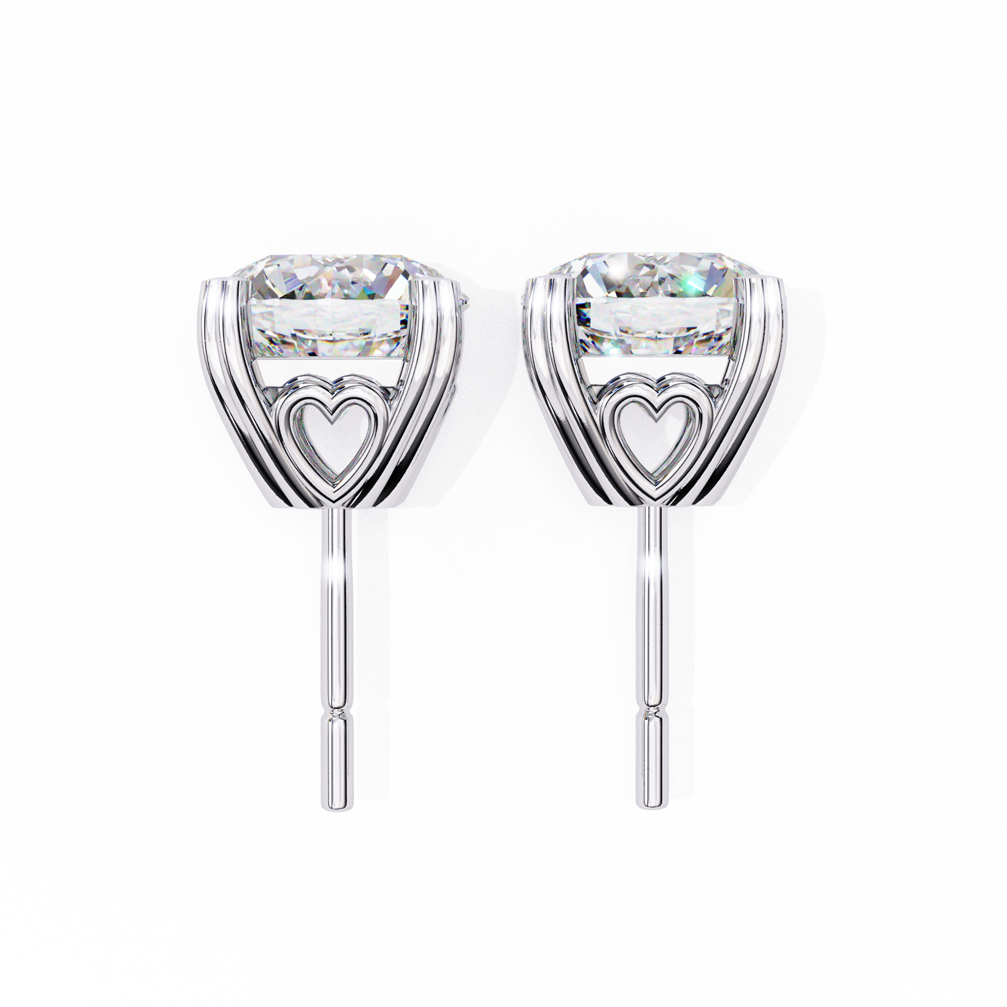 2.57 carat round earring