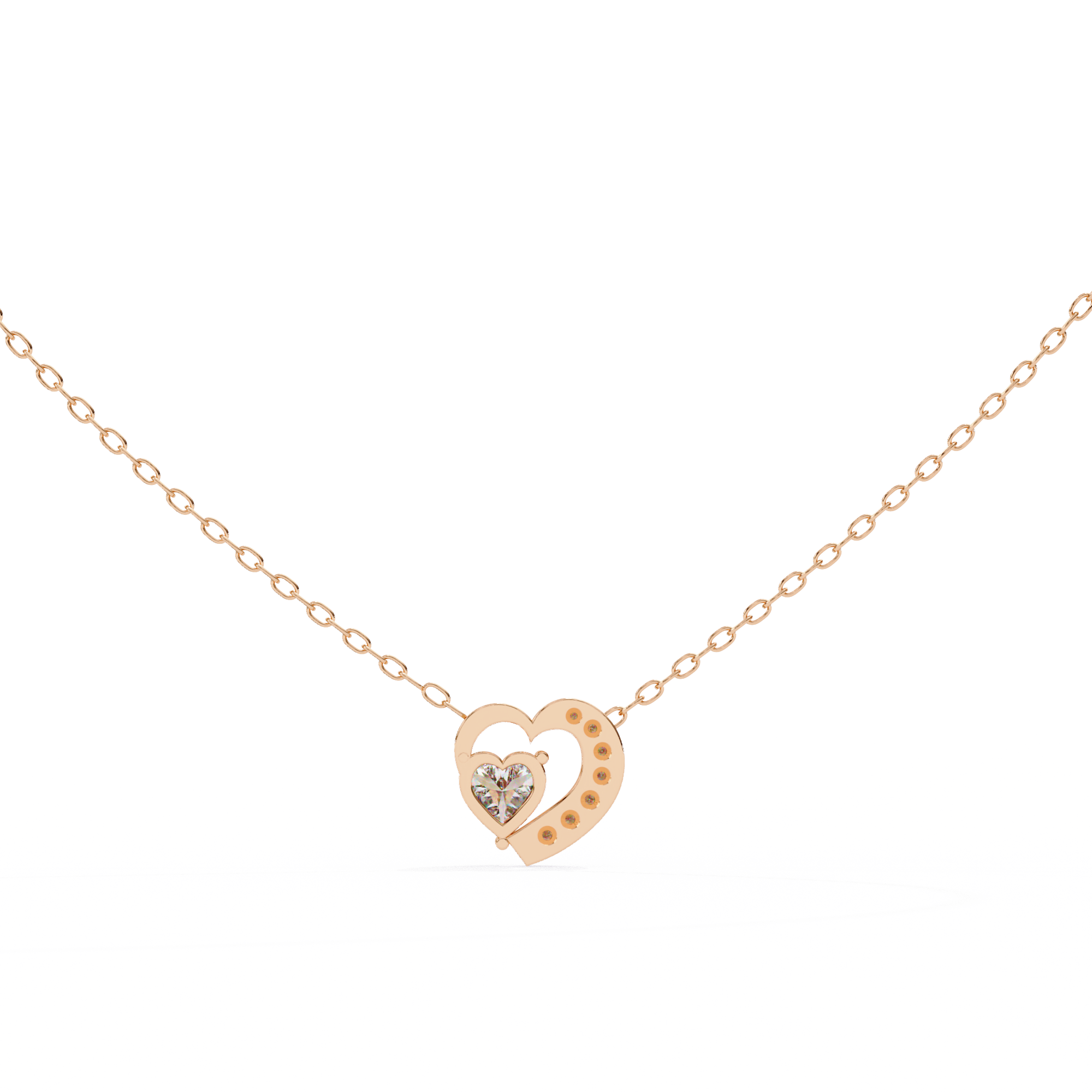 0.87 carat heart round pendant 18K