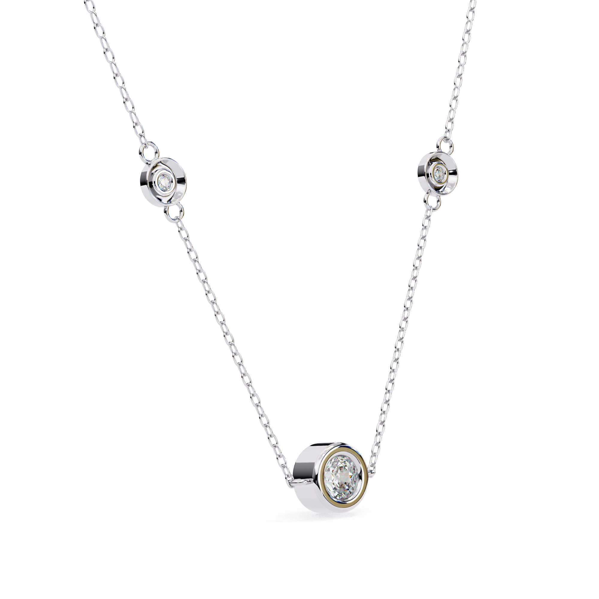 0.07 carat round pendant 9k