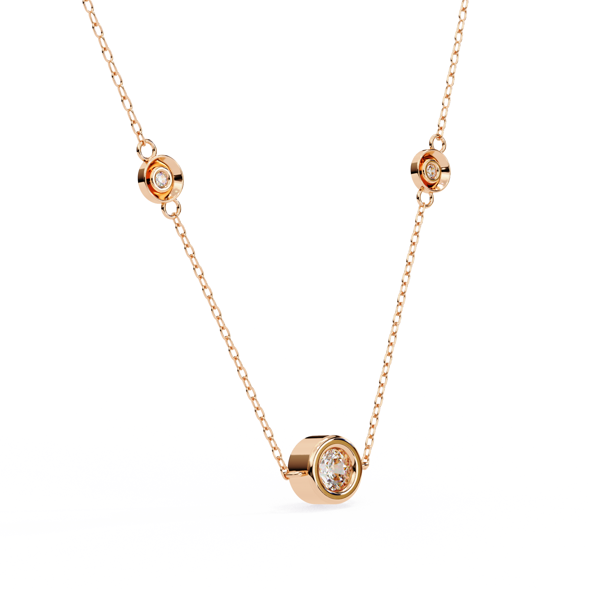 0.07 carat round pendant 9k