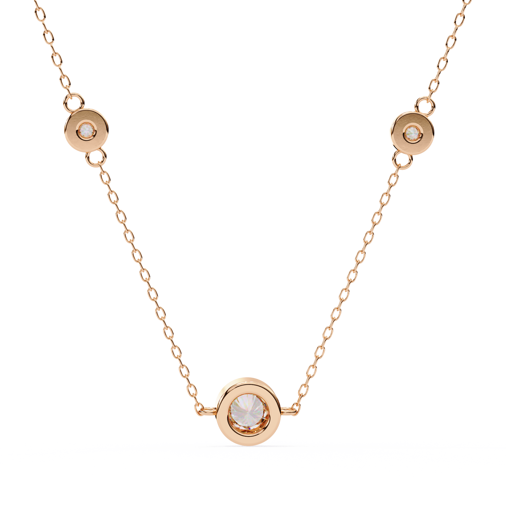 0.07 carat round pendant 9k