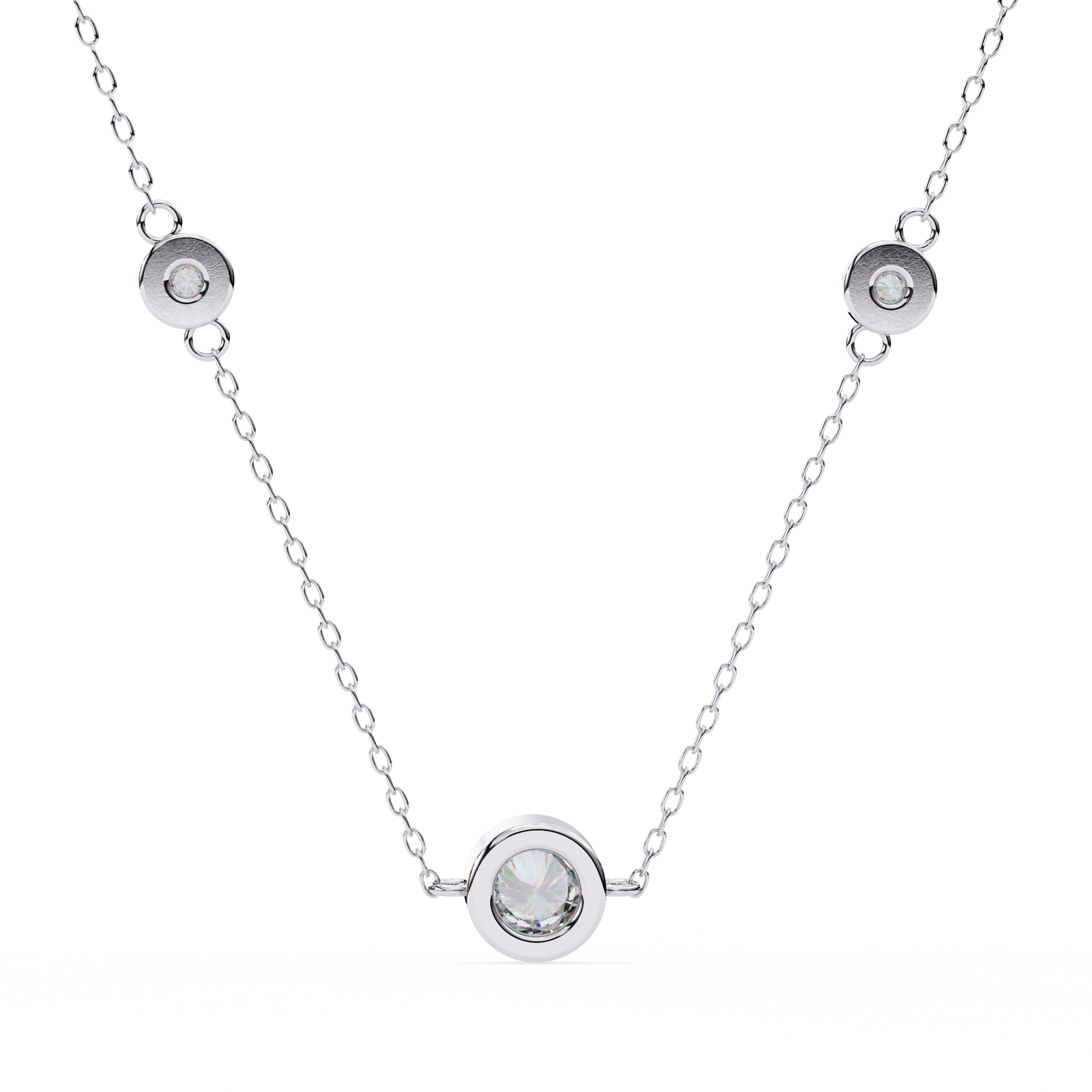 0.07 carat round pendant 9k