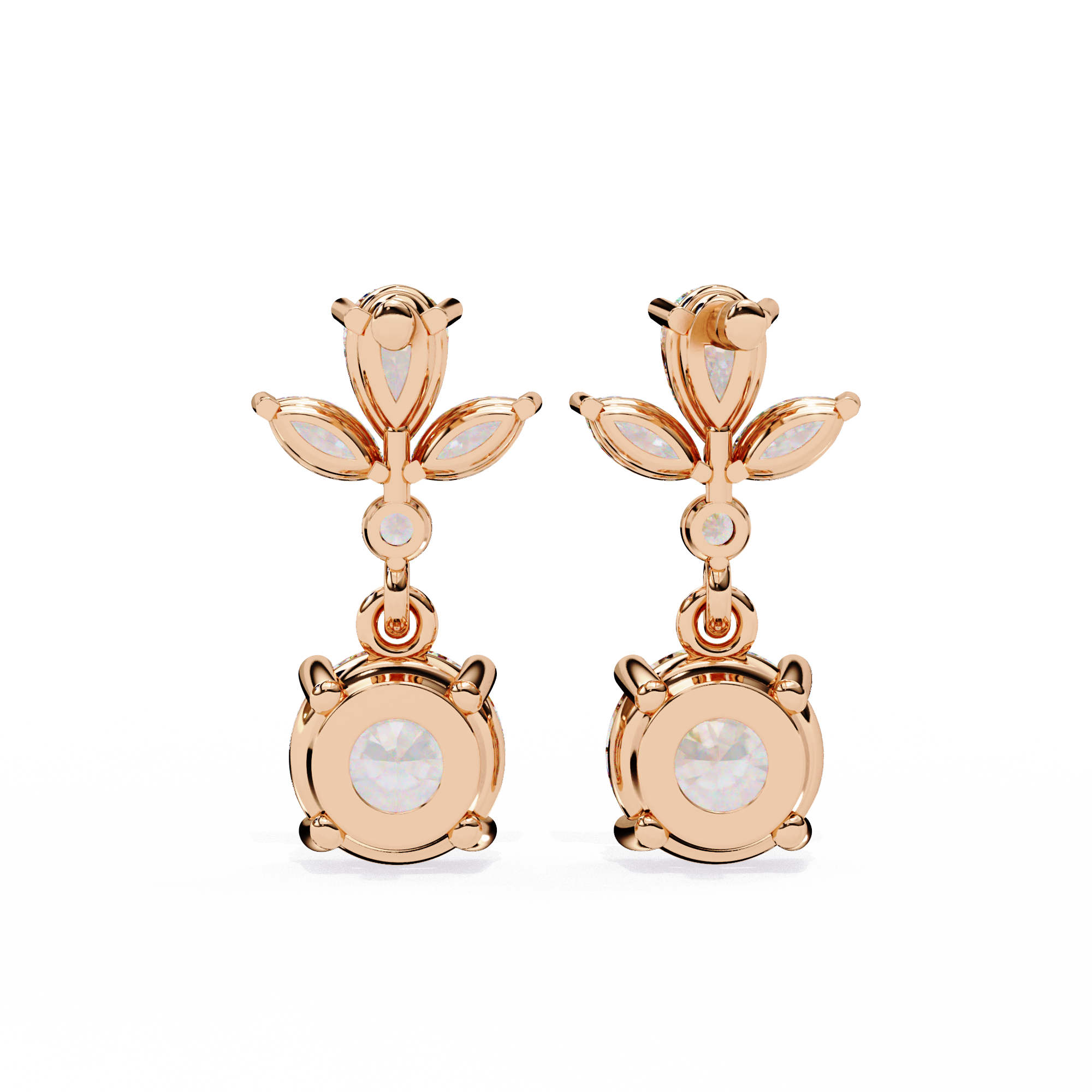 1.16 carat marquise round pear earring 18K