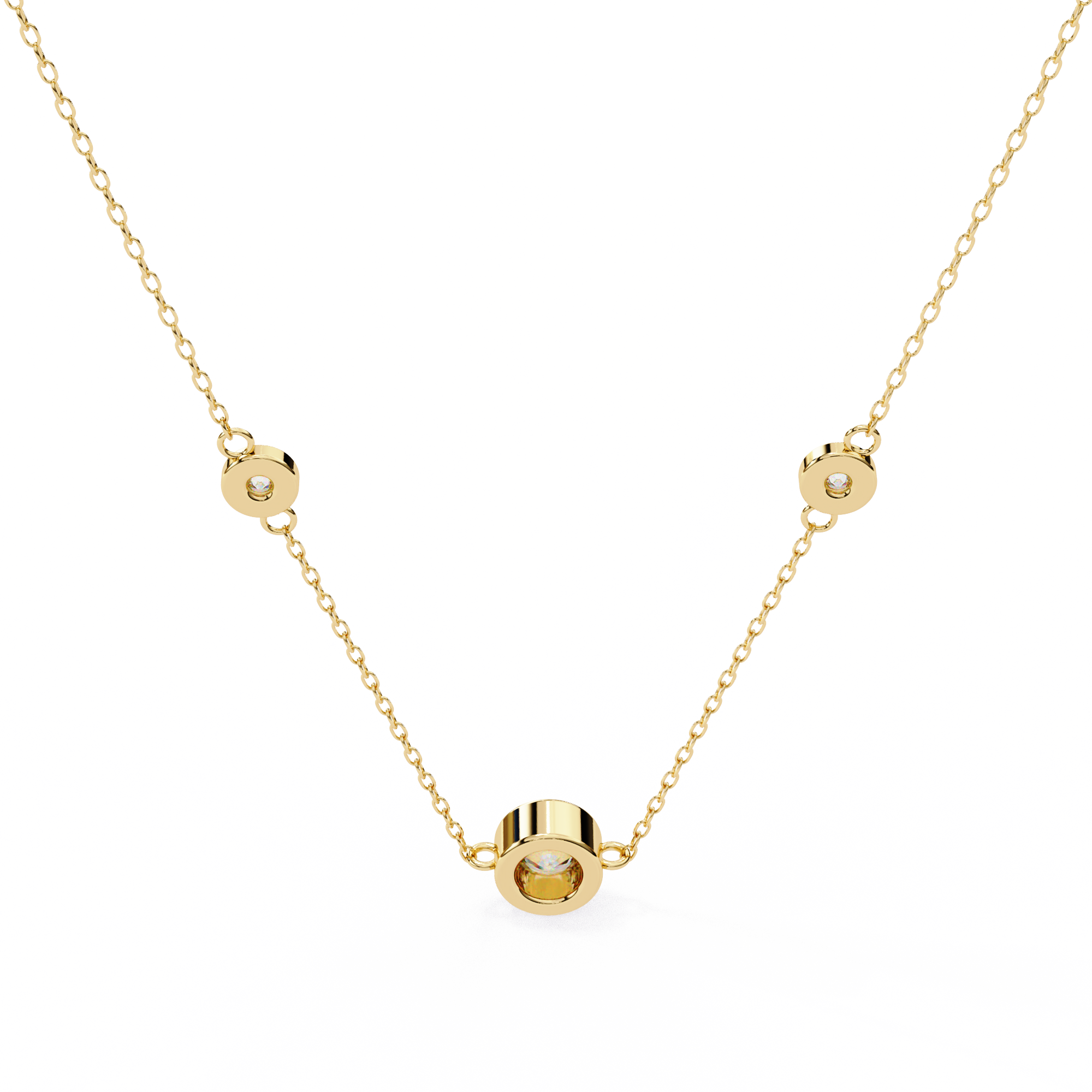 0.07 carat round pendant 9k