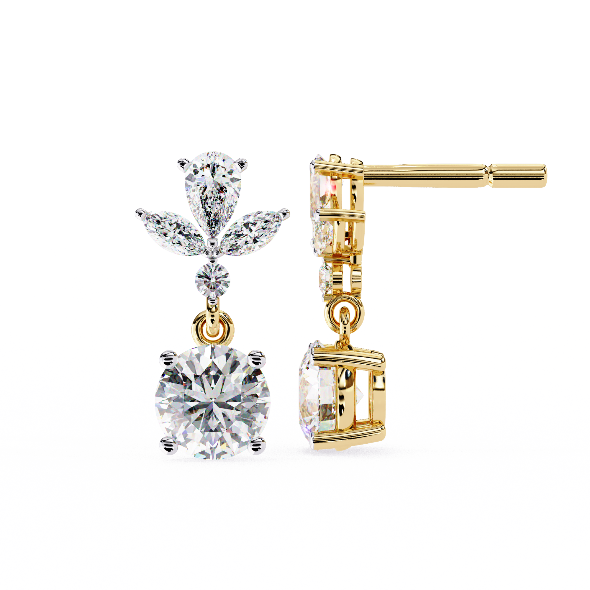 1.45 ct Aurora Cascade Earrings 9k