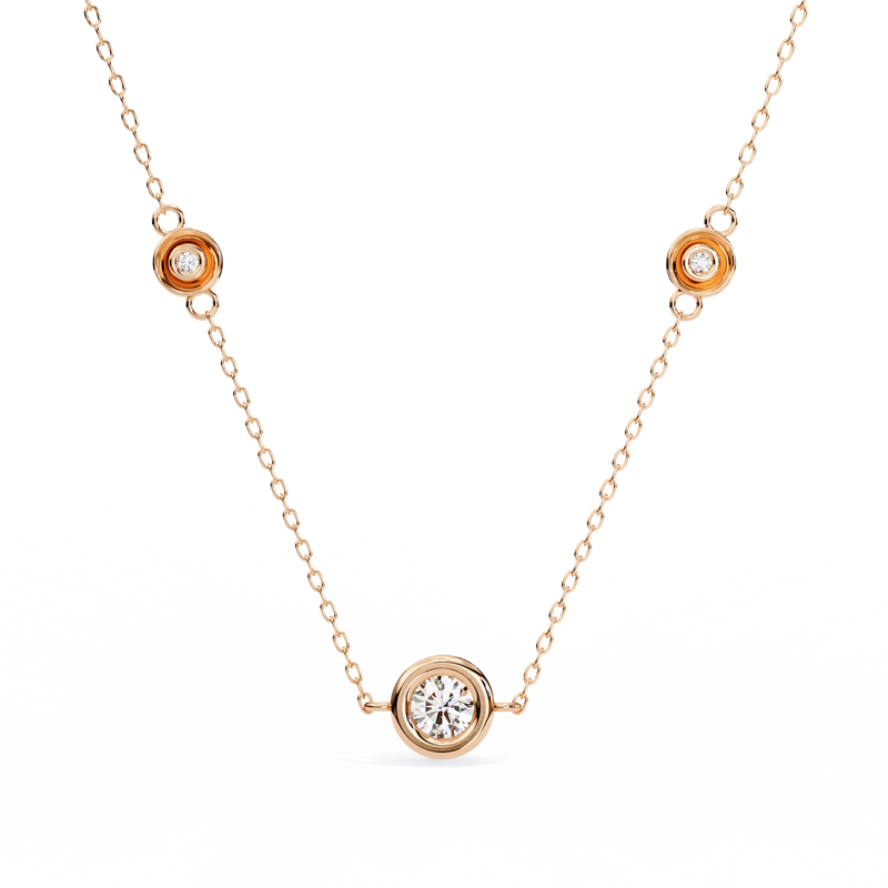 0.07 carat round pendant 9k