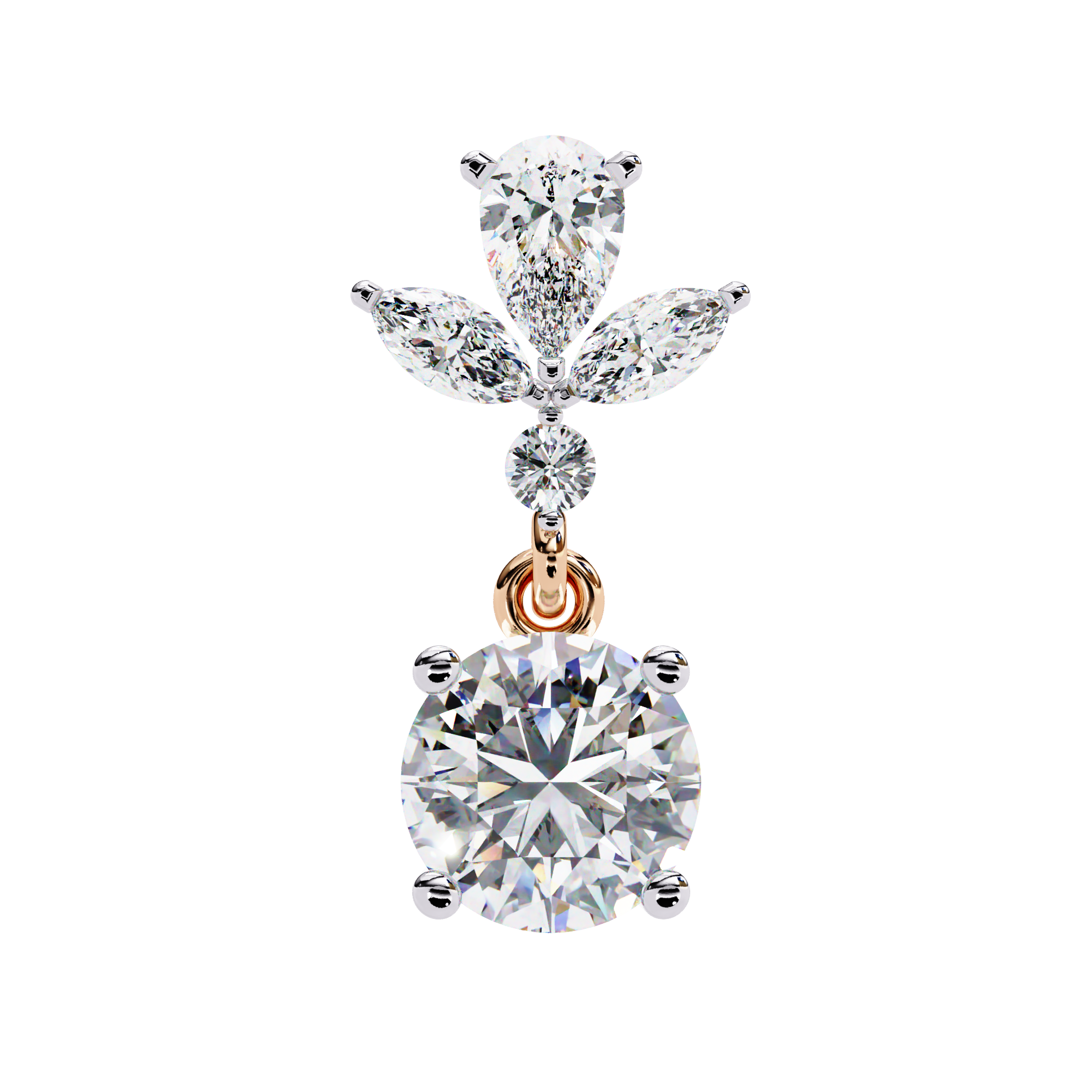 1.16 carat marquise round pear earring