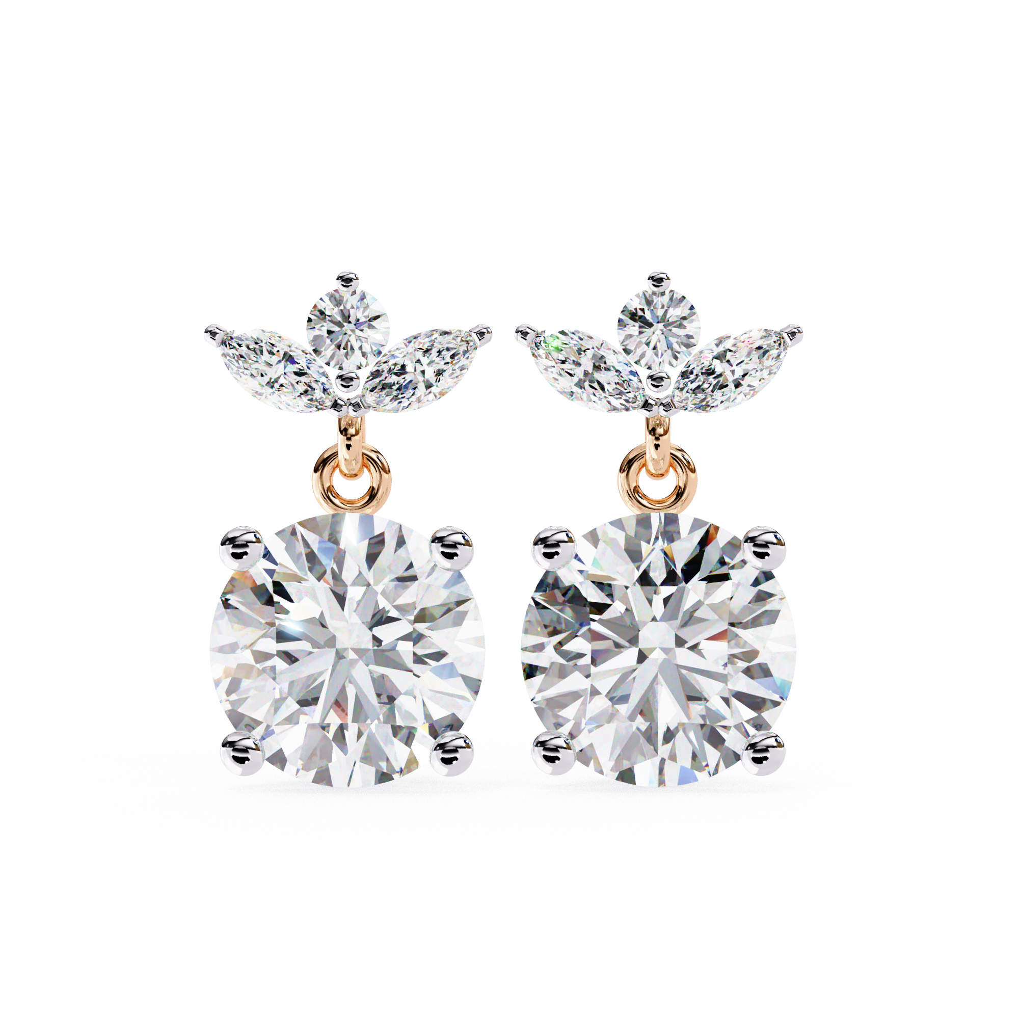 2.02 marquise round earring