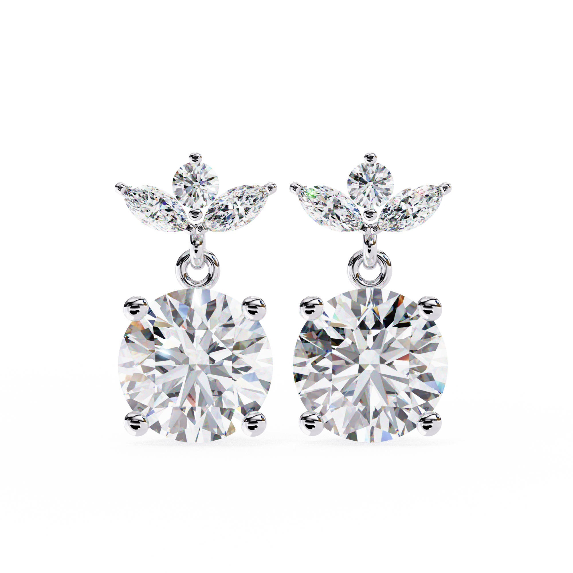 2.02 marquise round earring