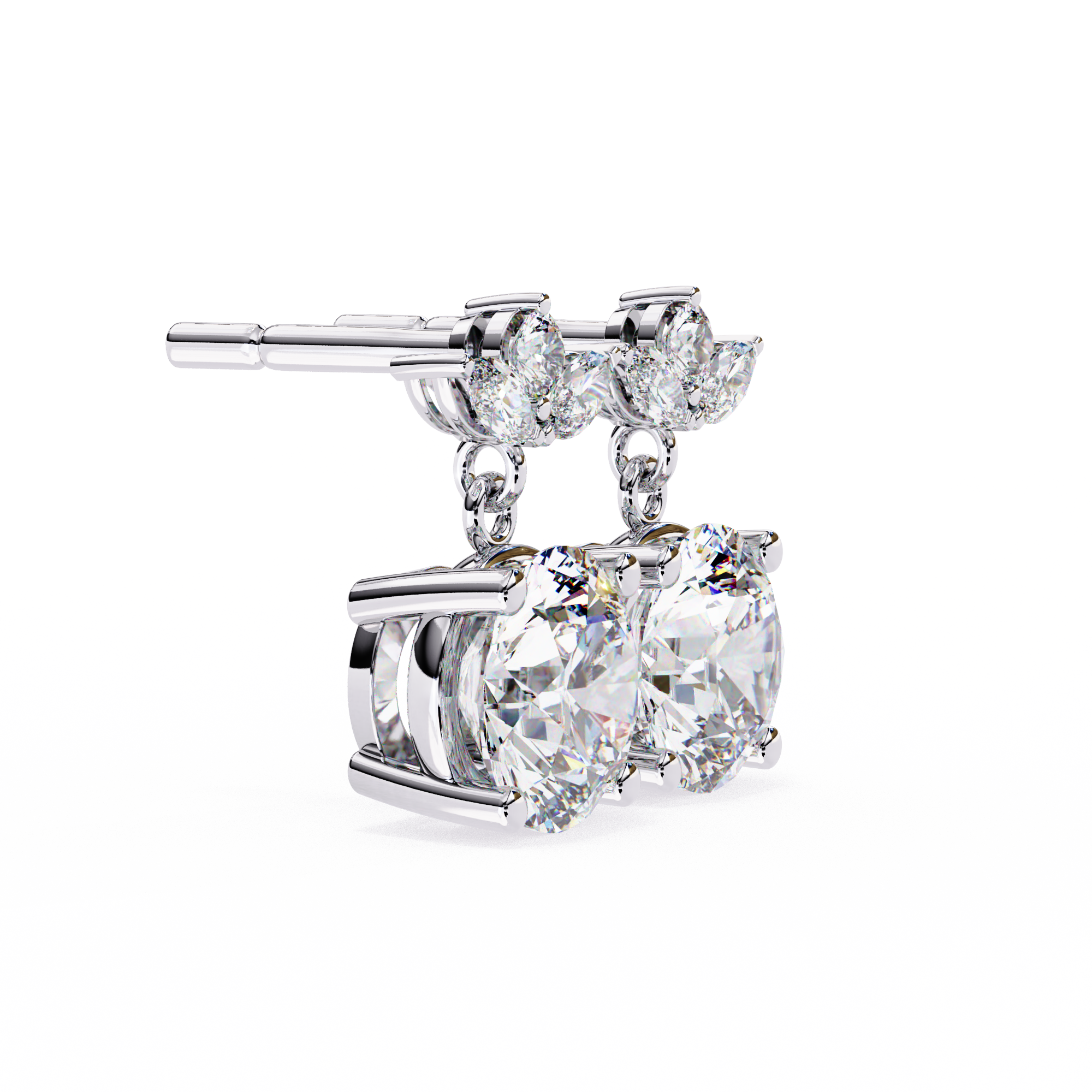 2.02 ct Radiant Horizon Earrings 9k