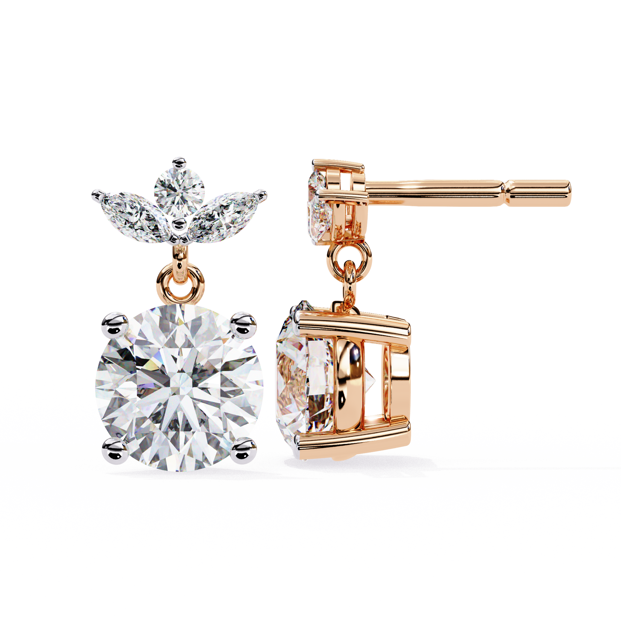 2.02 ct Radiant Horizon Earrings 9k