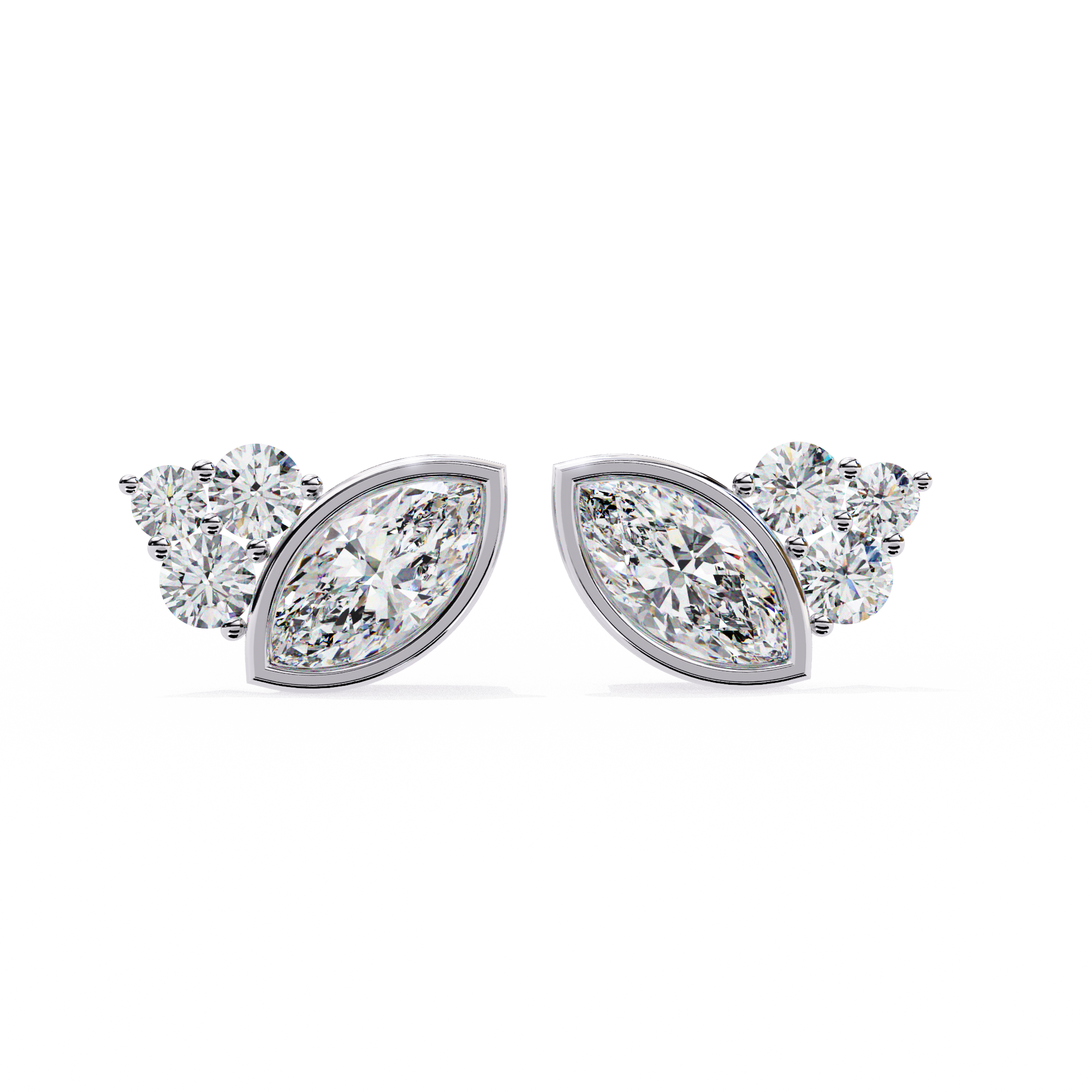 0.47 carat marquise Round Diamond earring