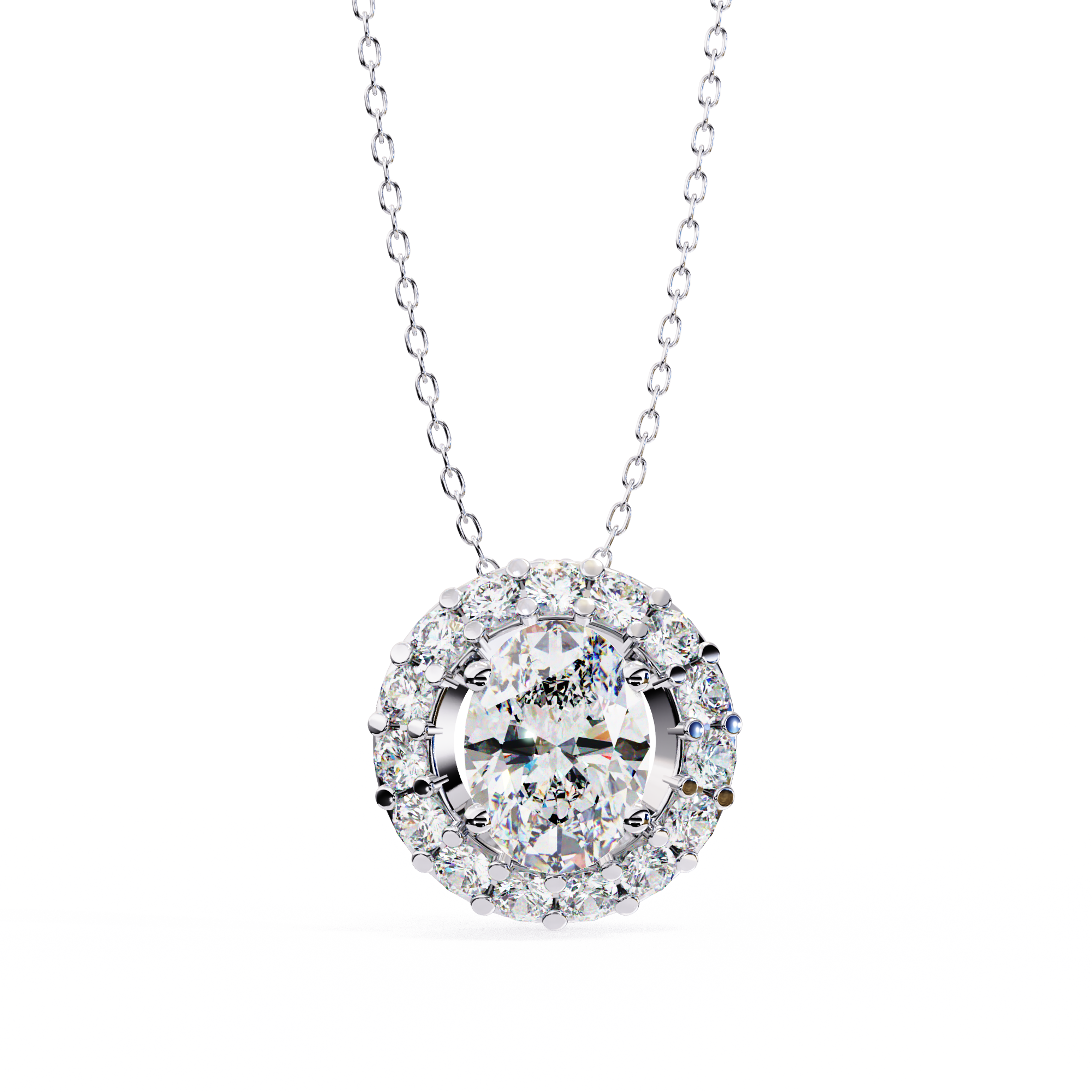 0.97 carat oval round pendant