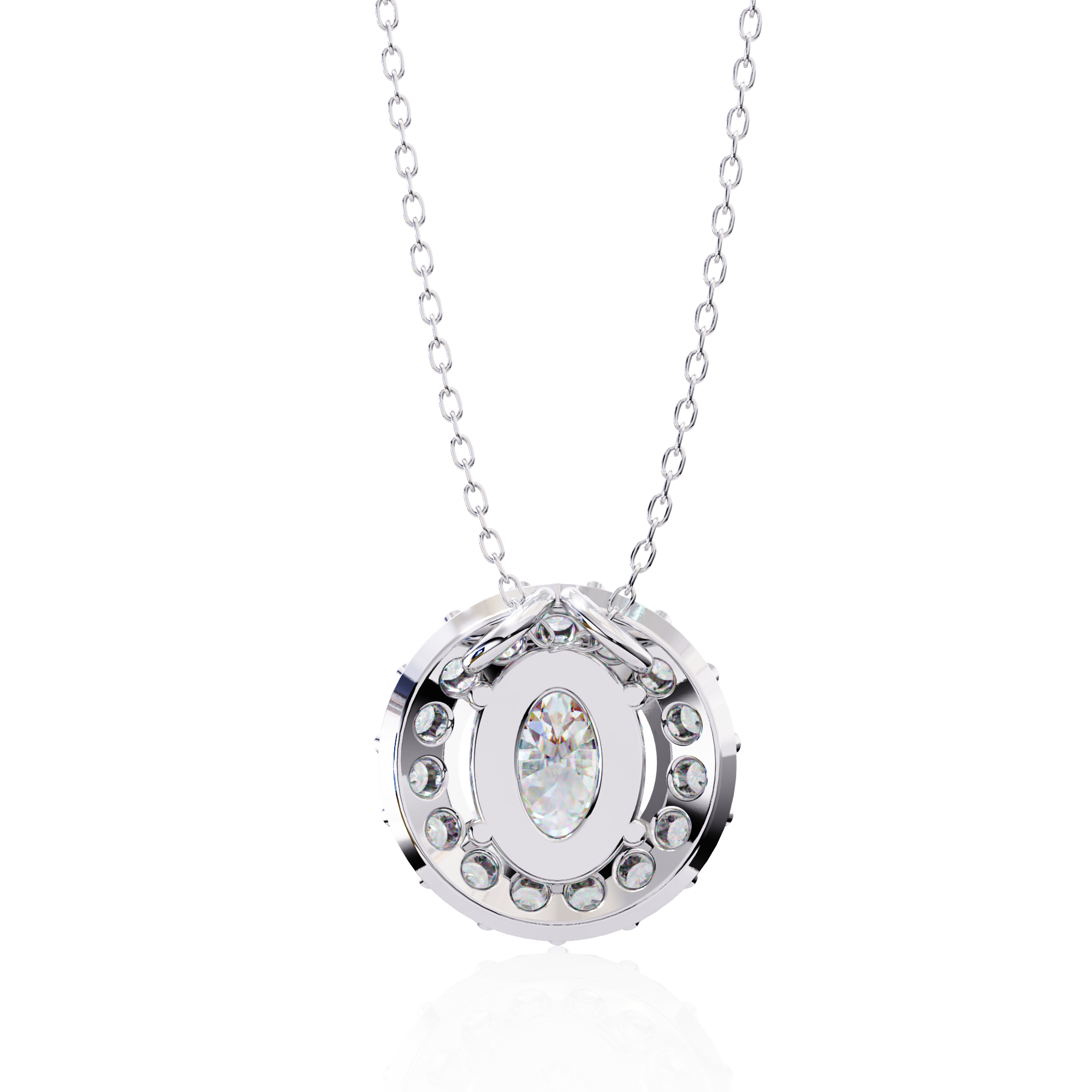 0.97 carat oval round pendant