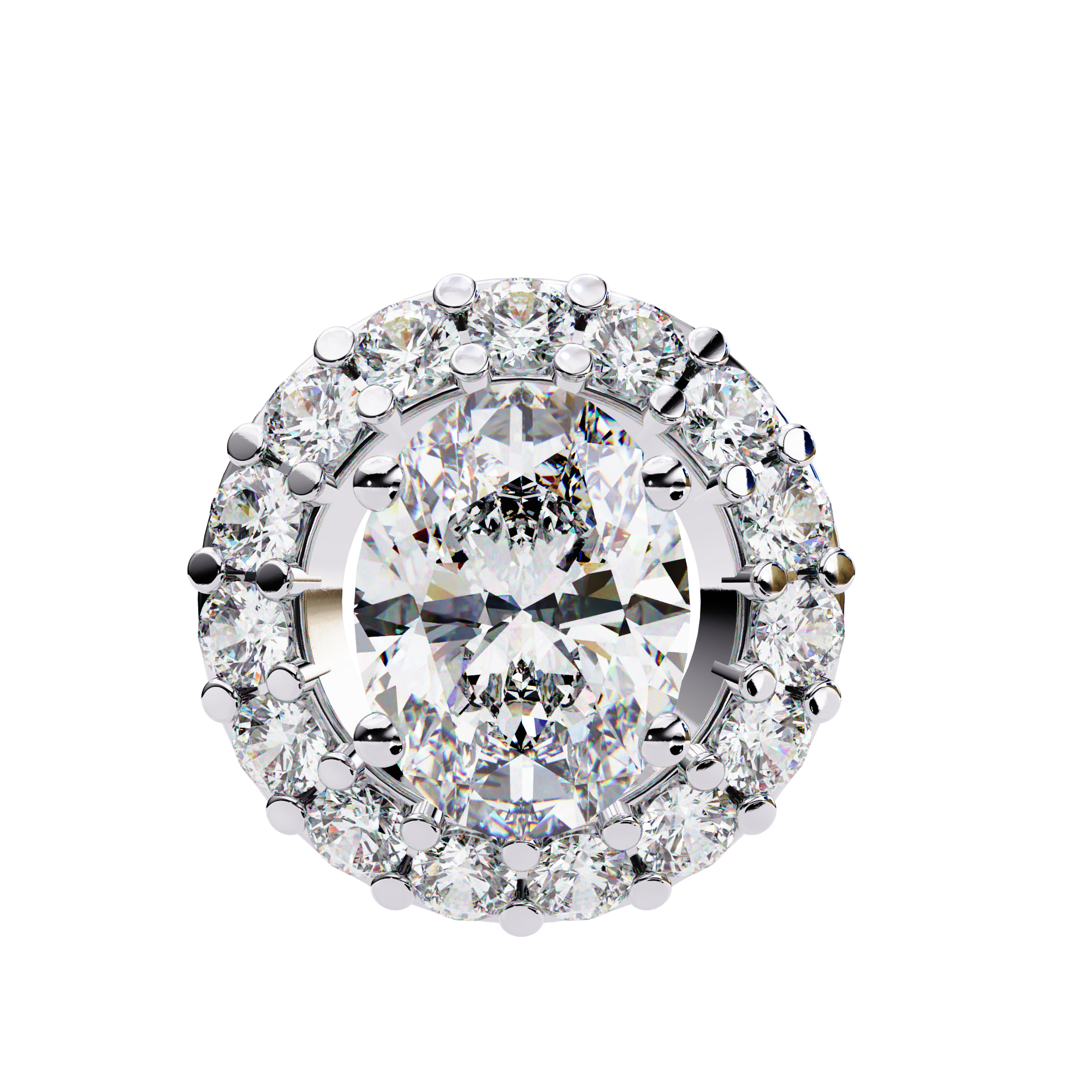 0.97 carat oval round pendant