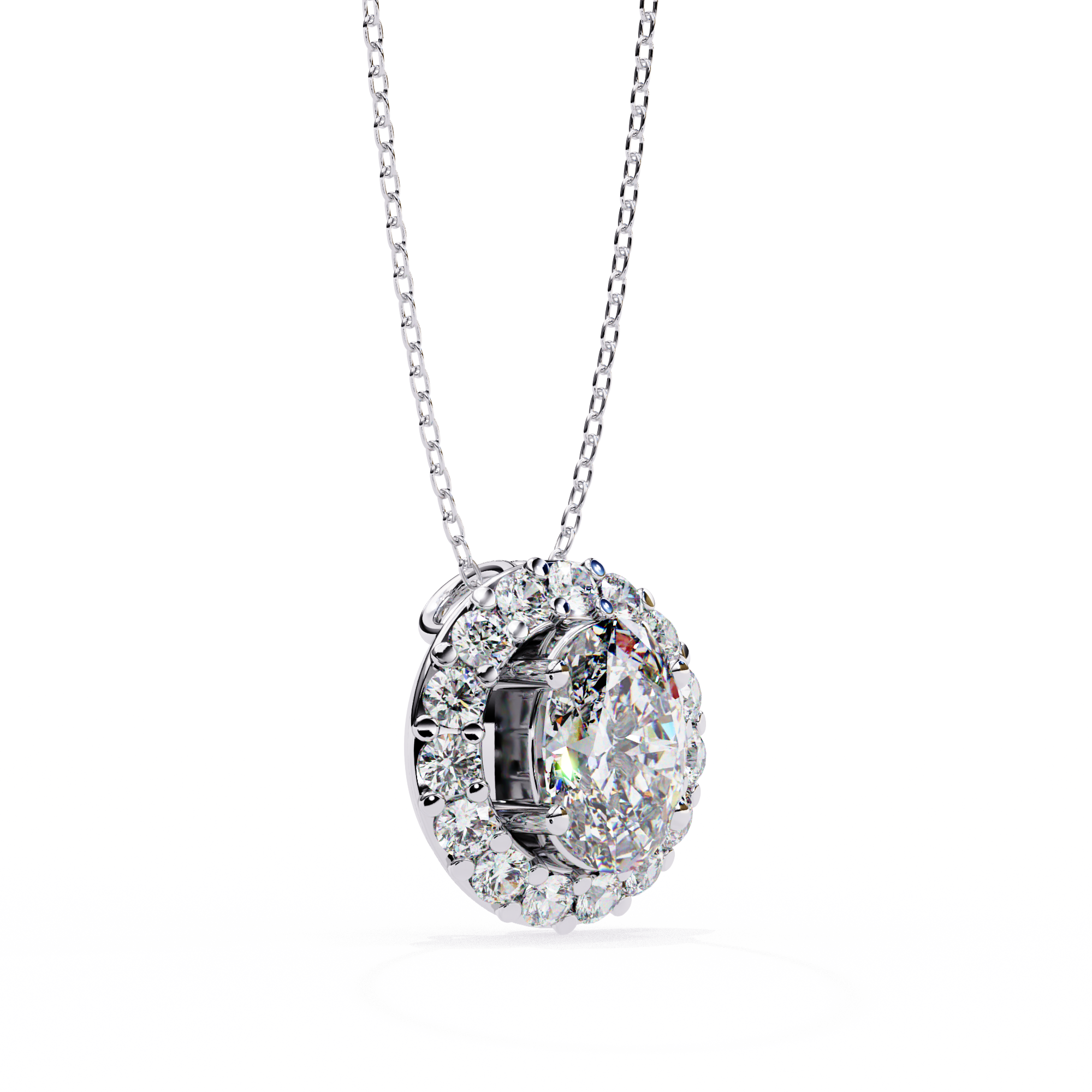 0.97 carat oval round pendant