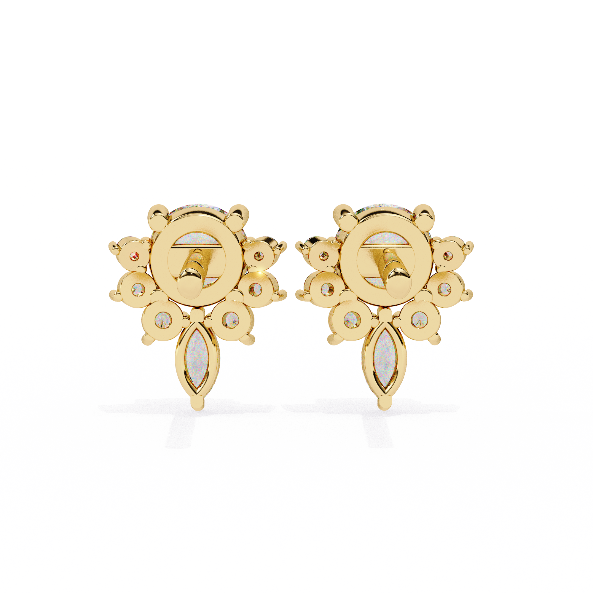 0.68 carat marquise round earring