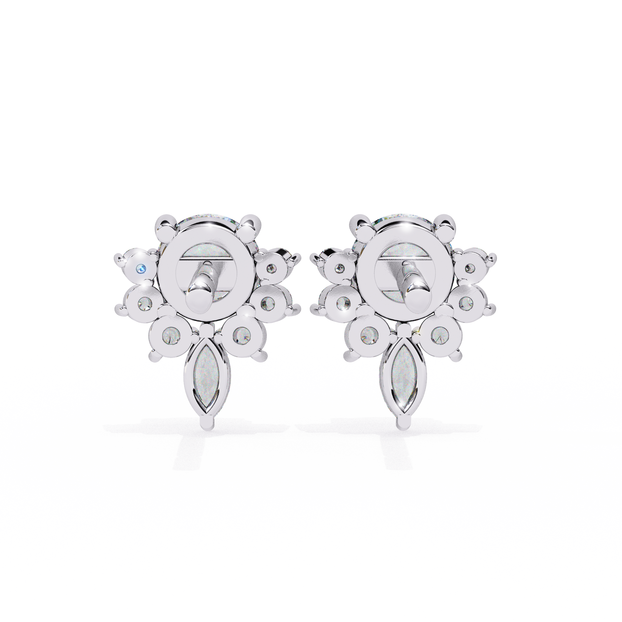 0.68 carat marquise round earring