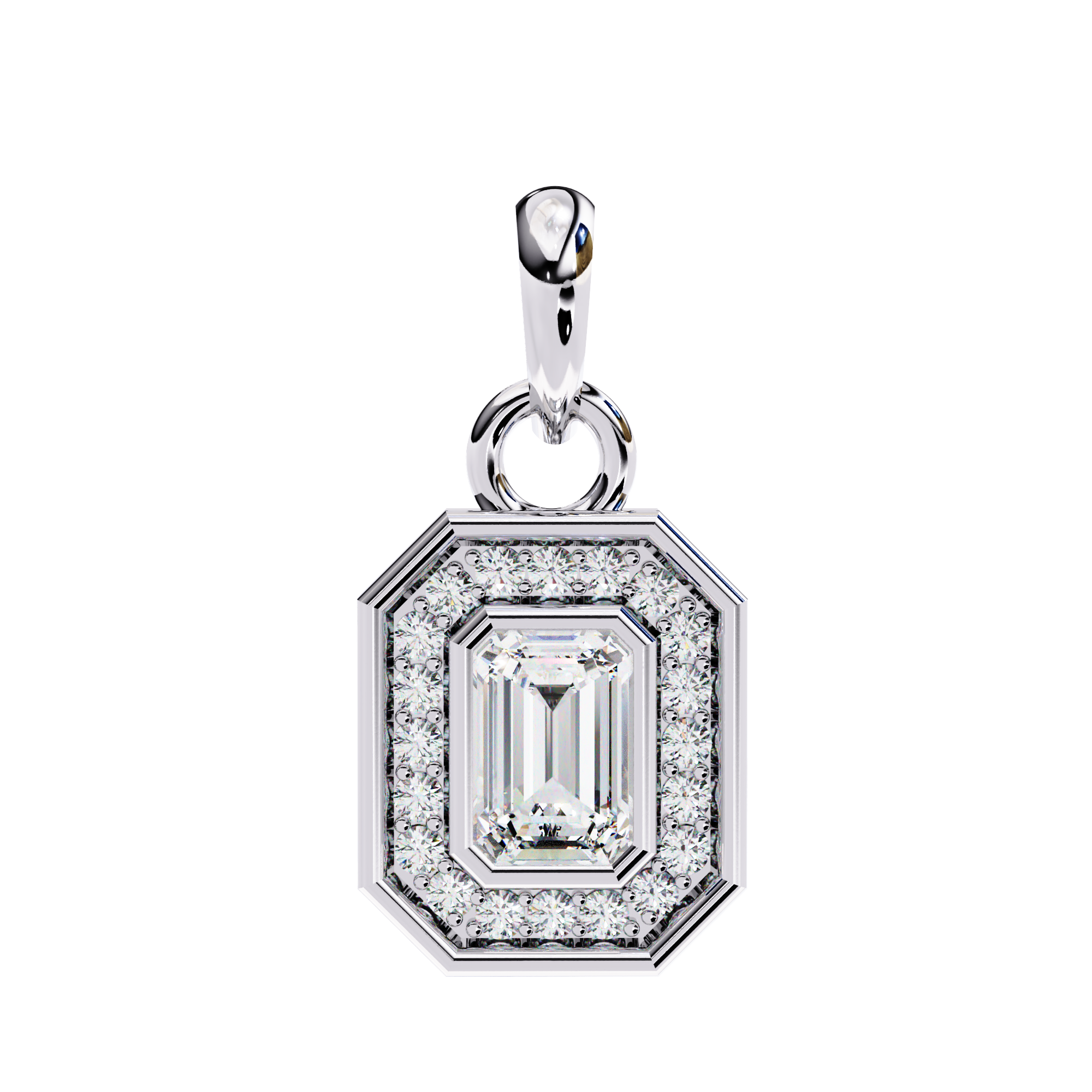 0.93 carat emerald round  pendant