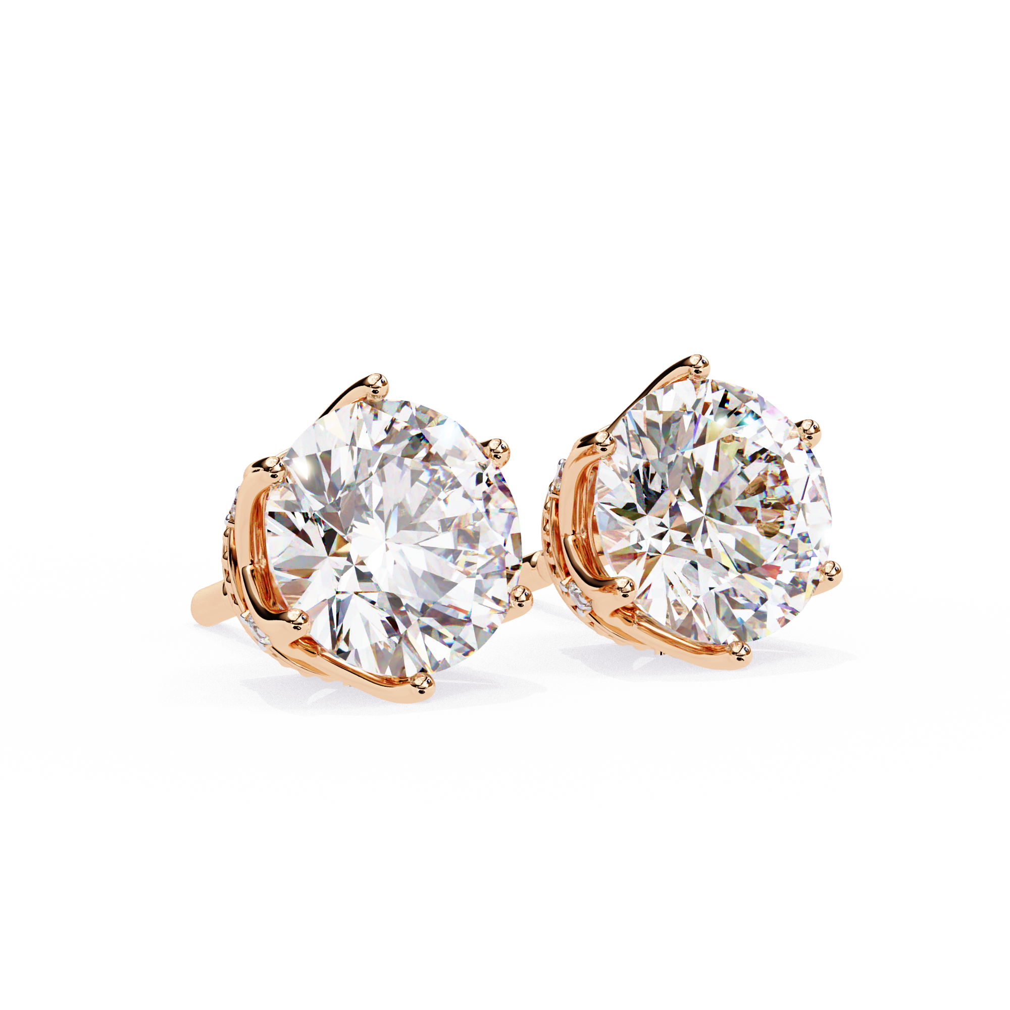 2.62 carat round earring