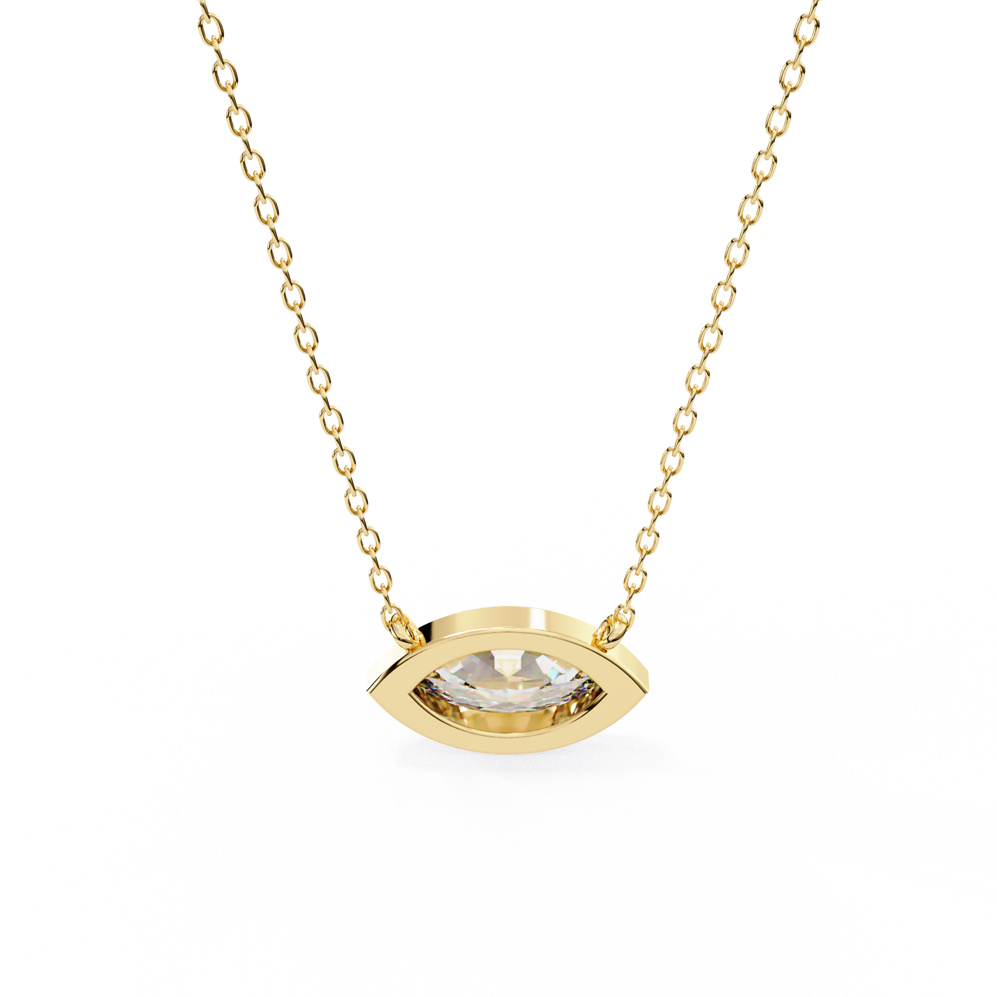 0.68 ct Radiant Eyedrop Pendant 9k