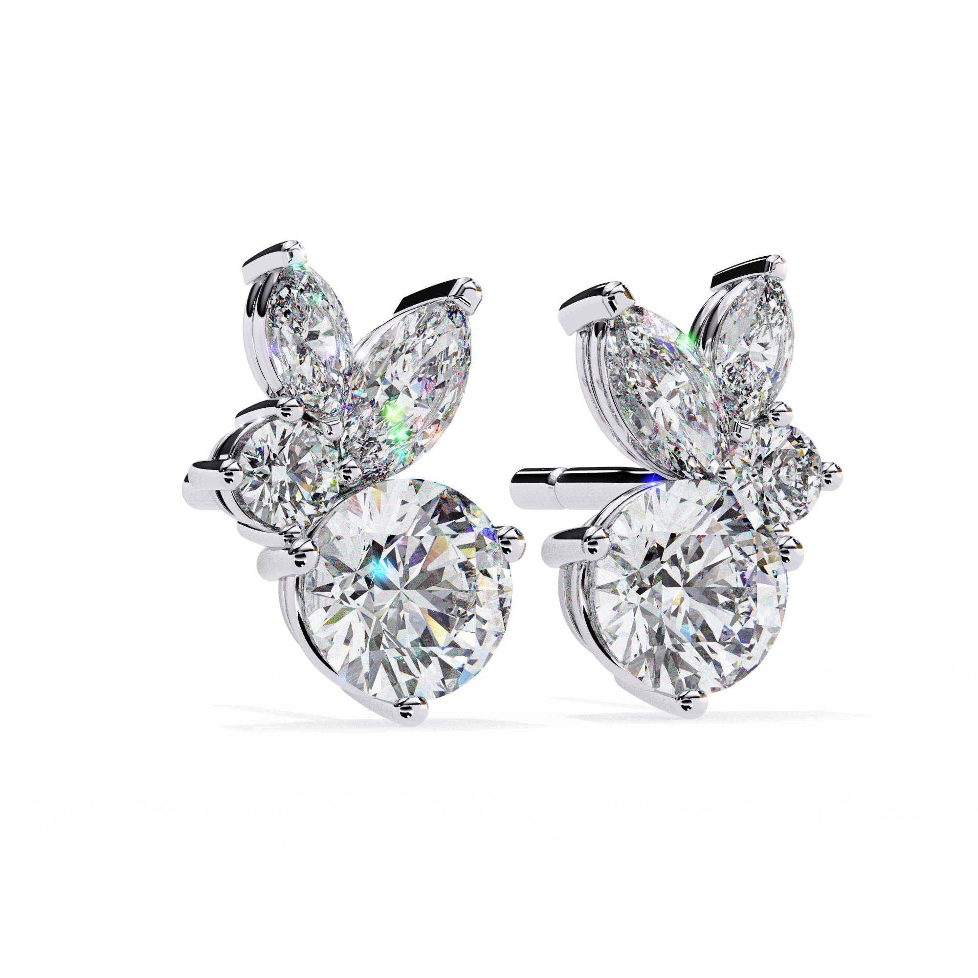 1.42 ct Solar Halo Earrings 9k