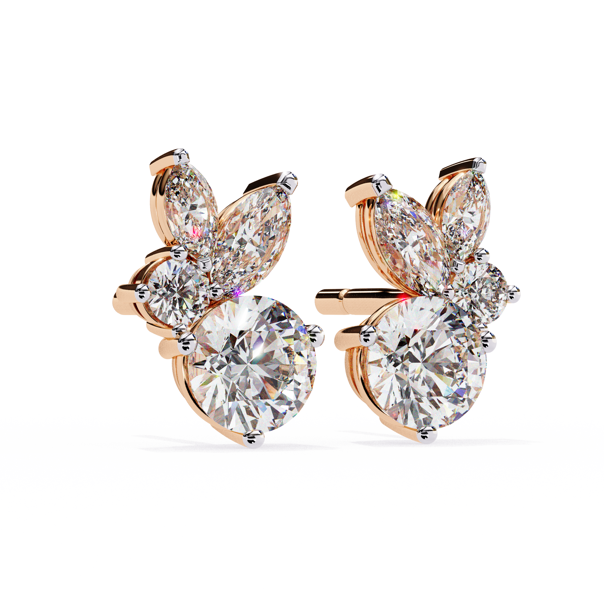 1.42 ct Solar Halo Earrings 9k