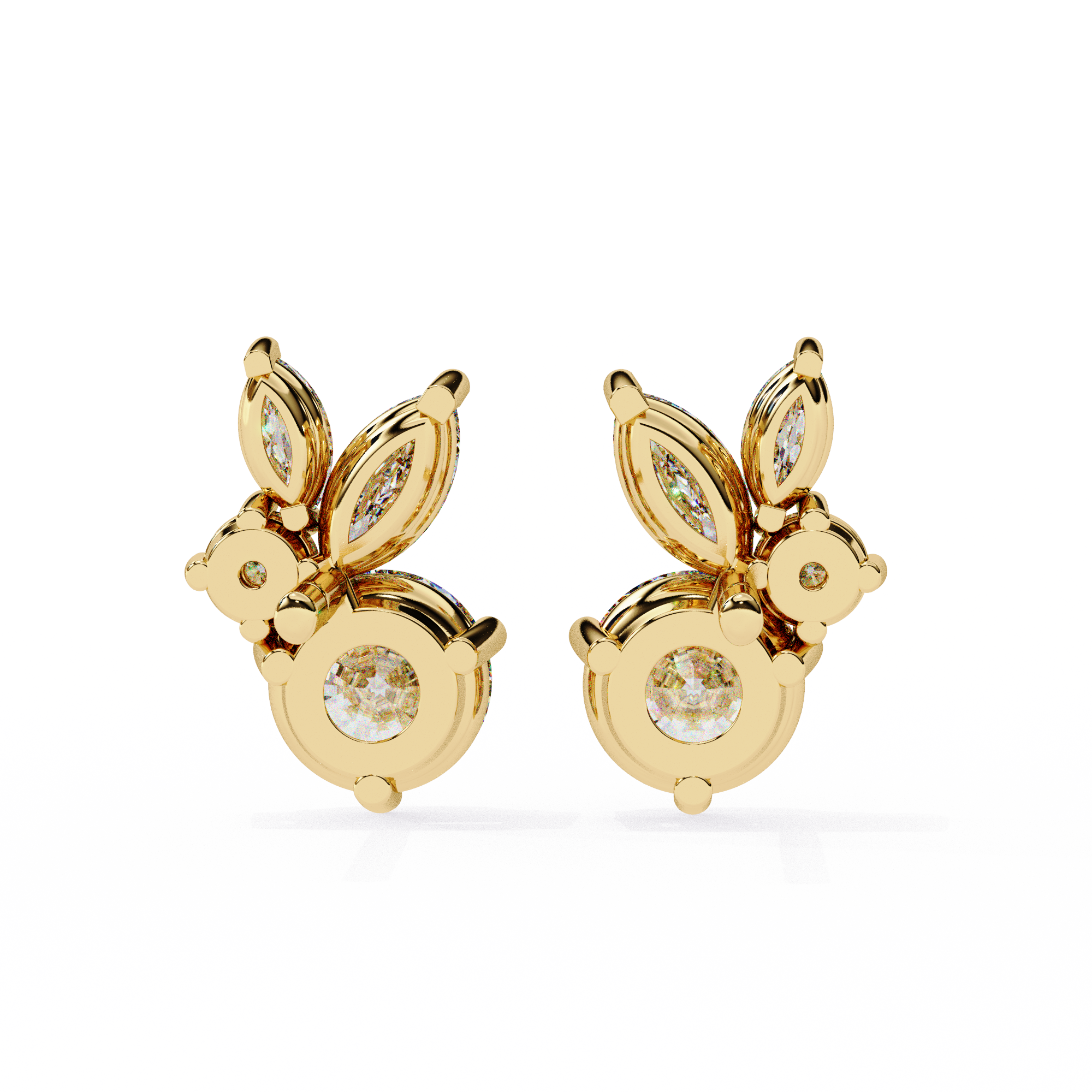 1.42 ct Solar Halo Earrings 9k
