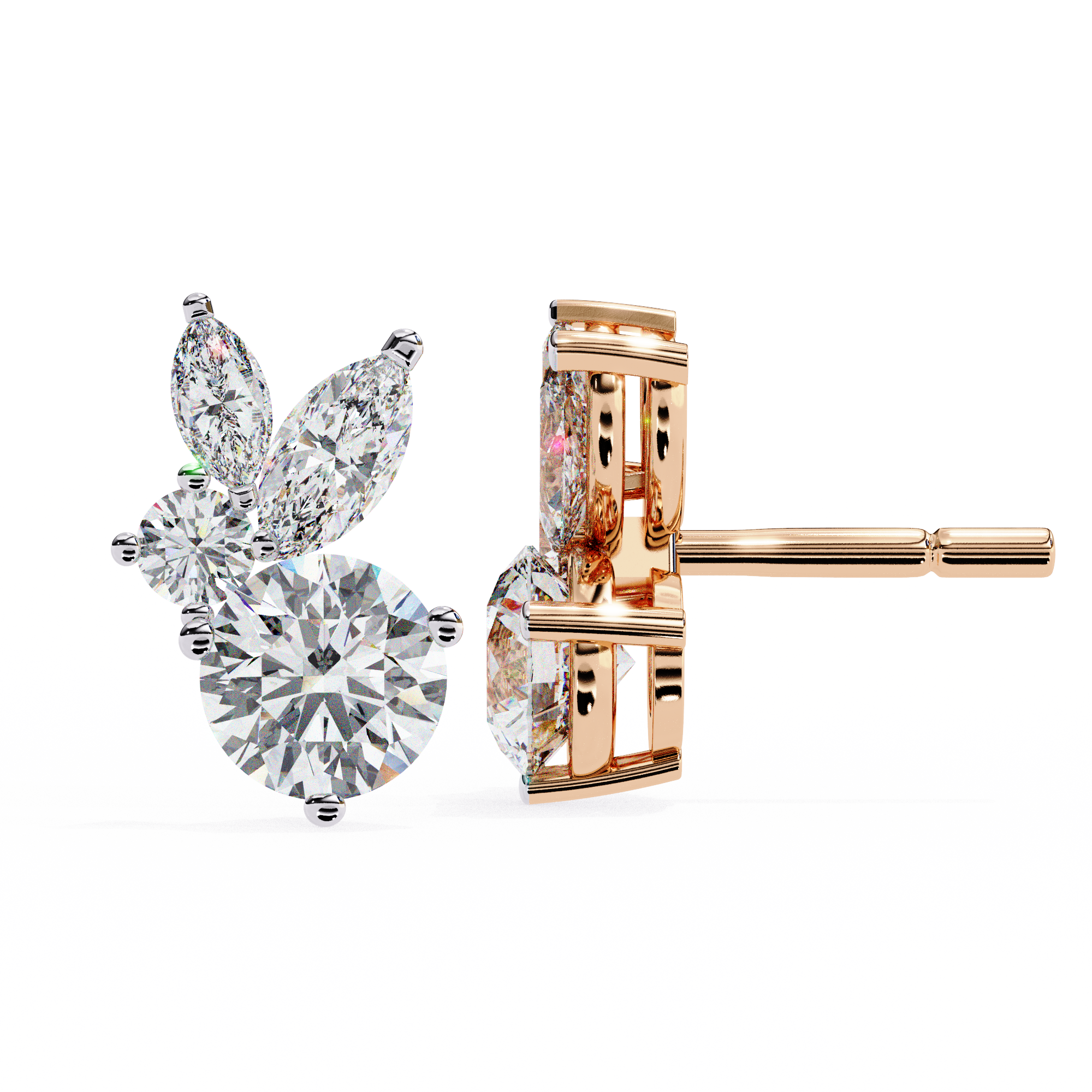 1.42 ct Solar Halo Earrings 9k