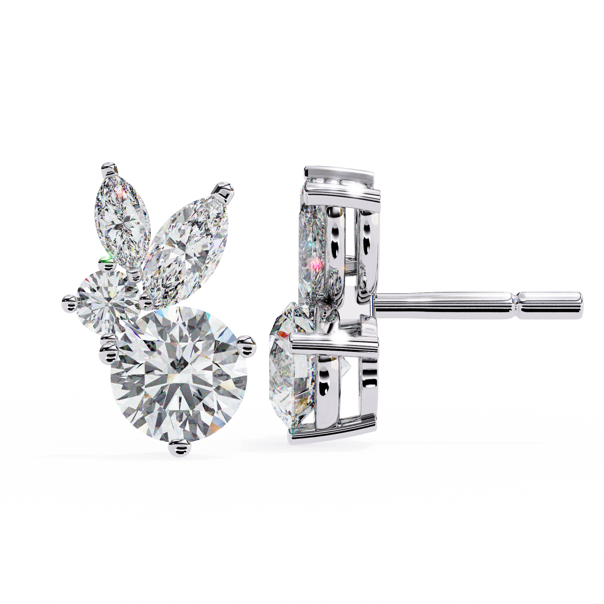 1.42 ct Solar Halo Earrings 9k