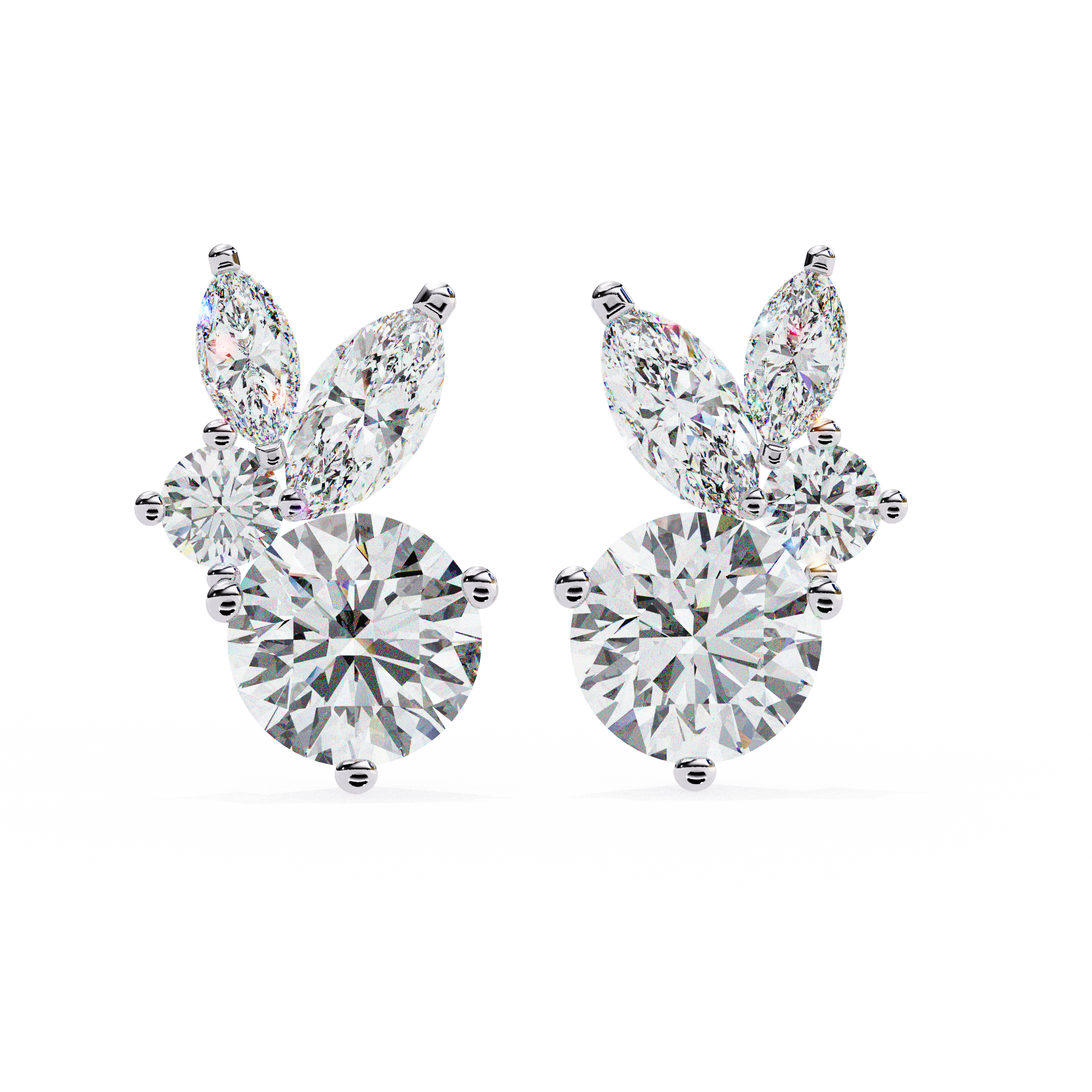 1.43 carat marquise round earring