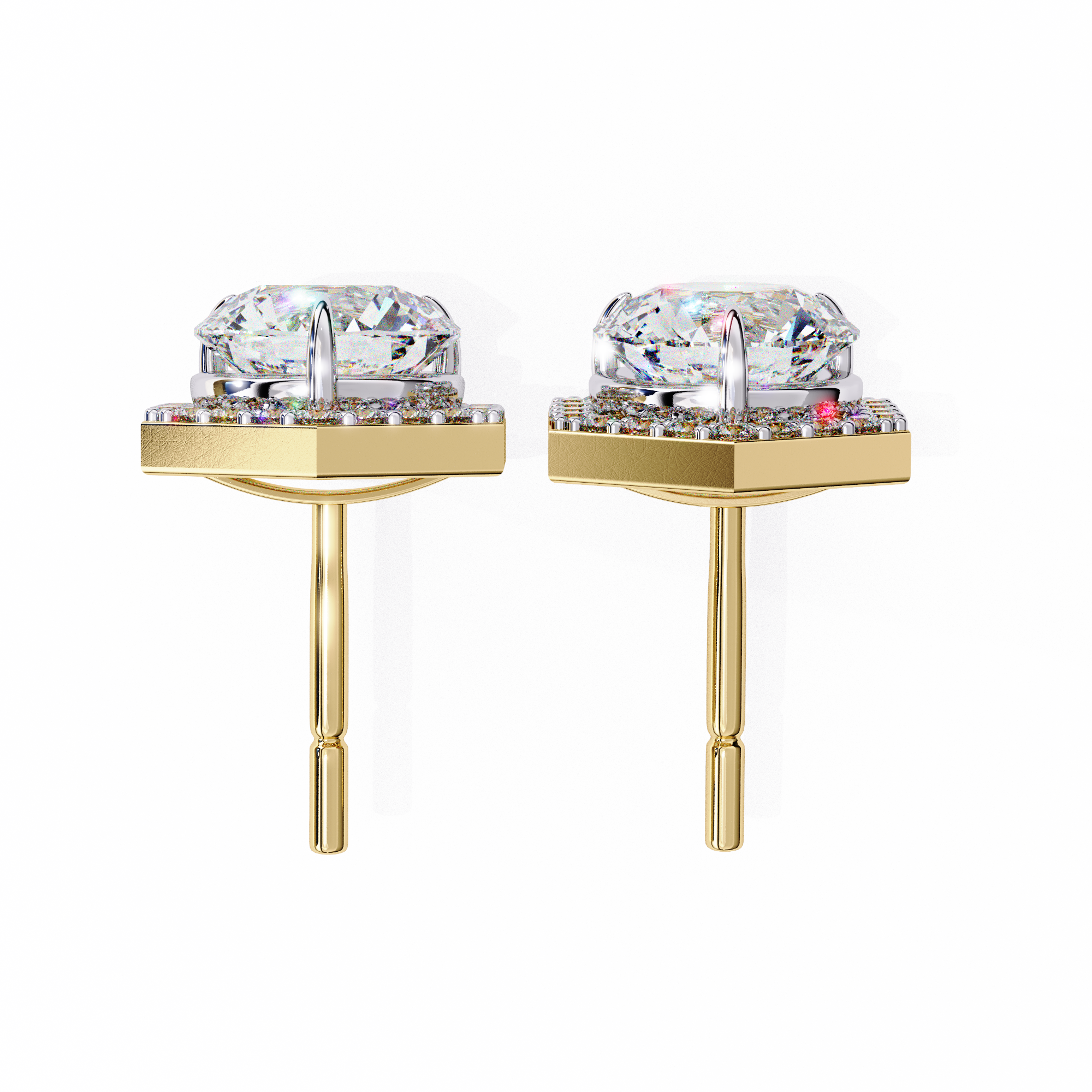 2.1 carat round earring 18K