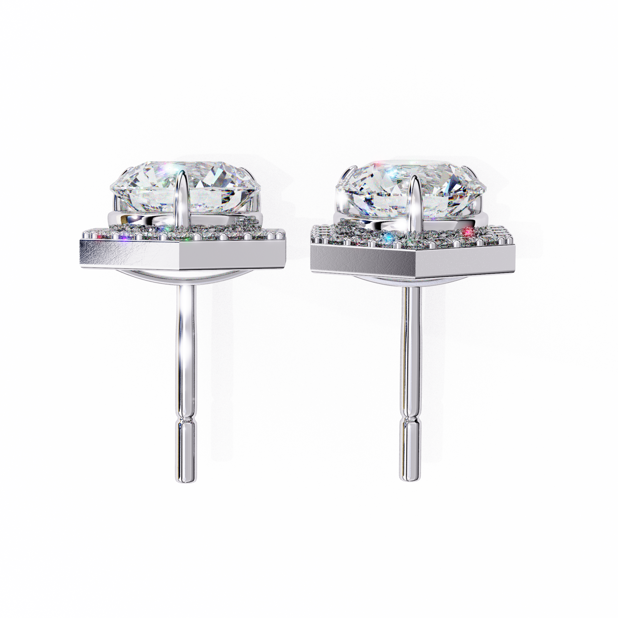 2.1 carat round earring 18K