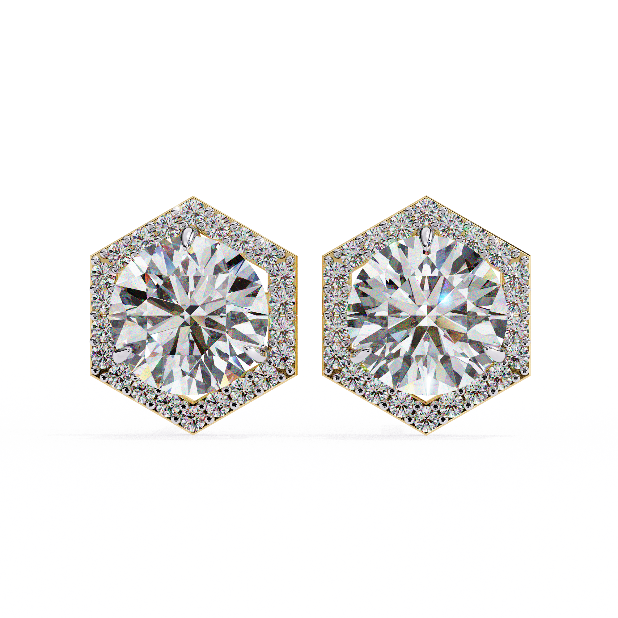 2.1 carat round earring