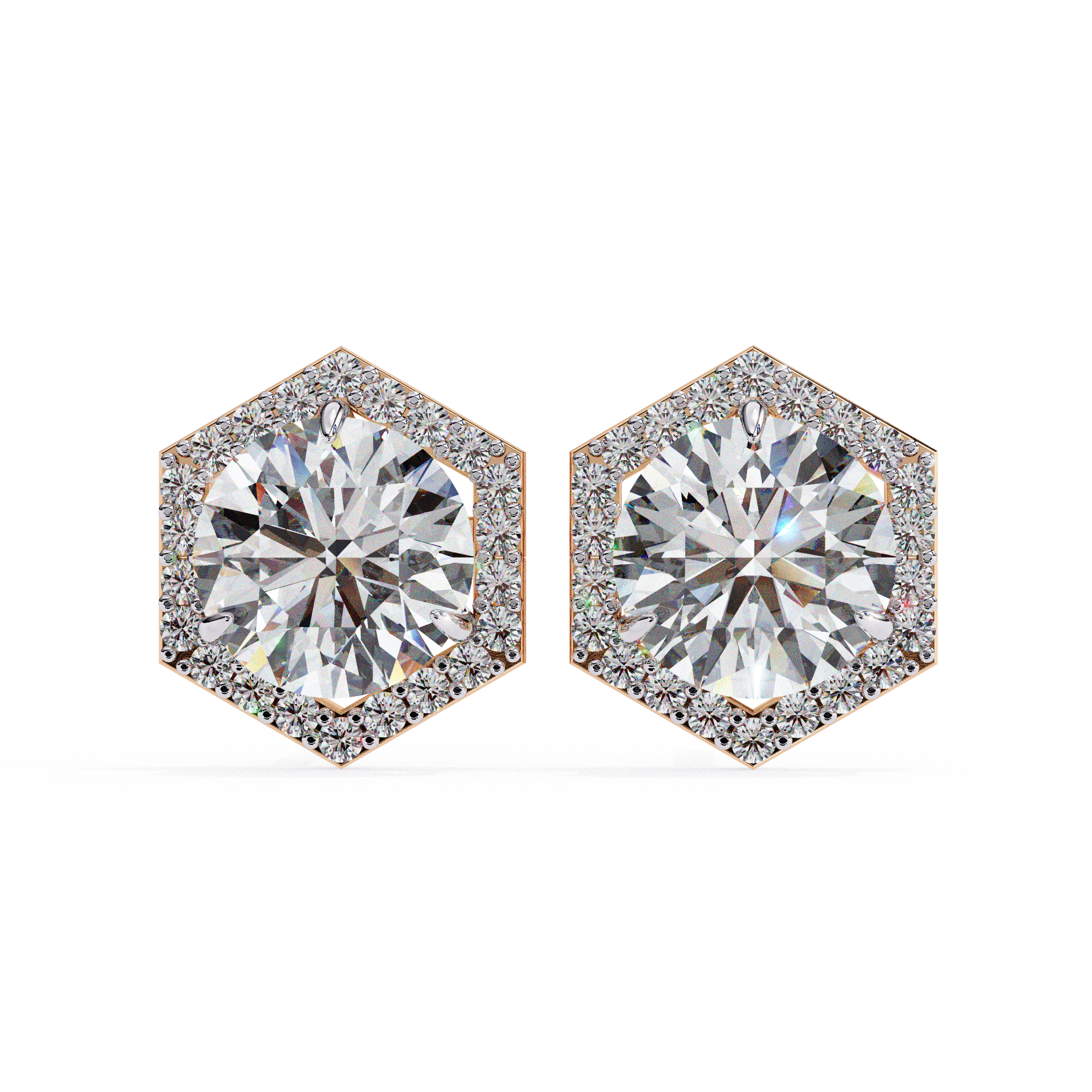 2.1 carat round earring 18K