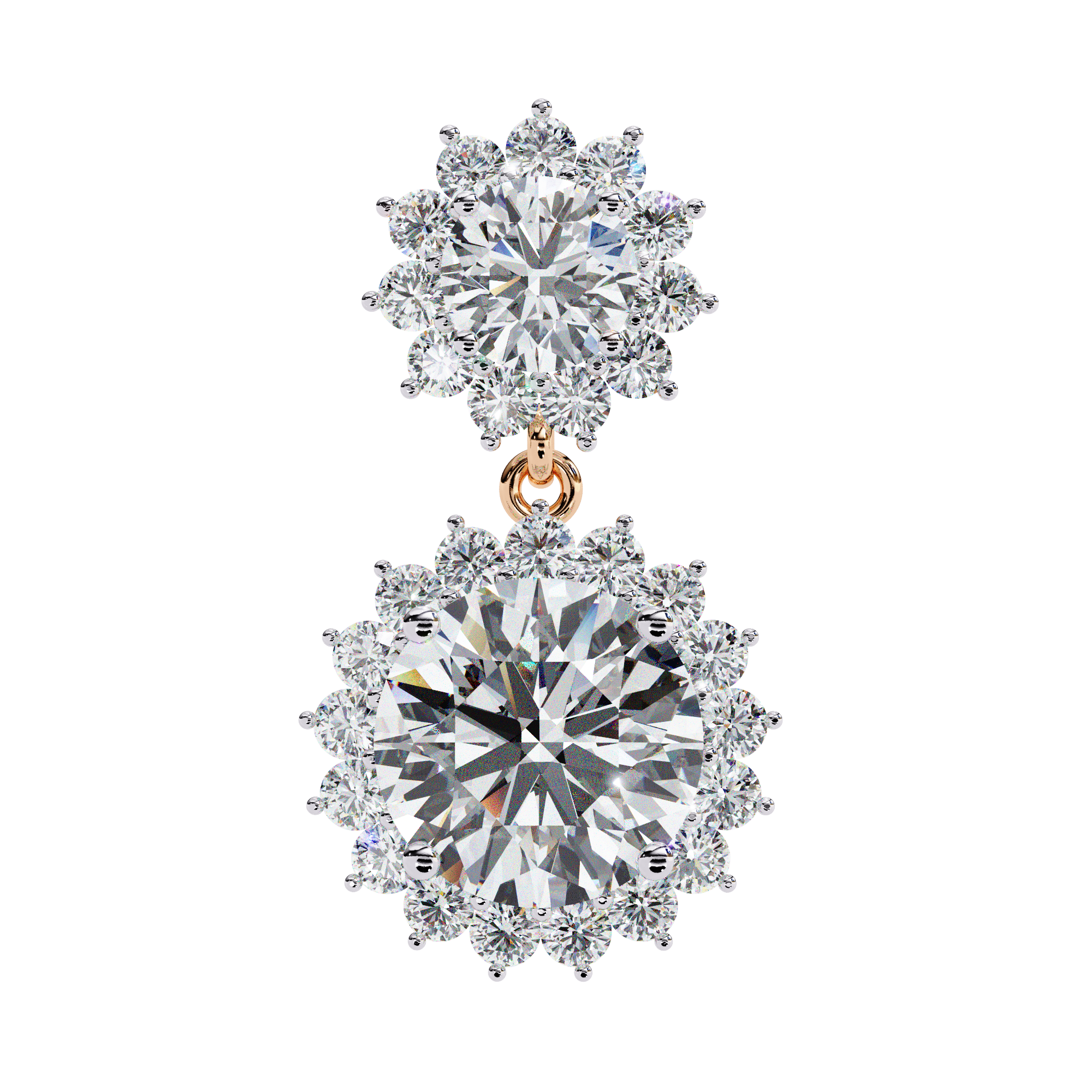 1.37 carat round earring