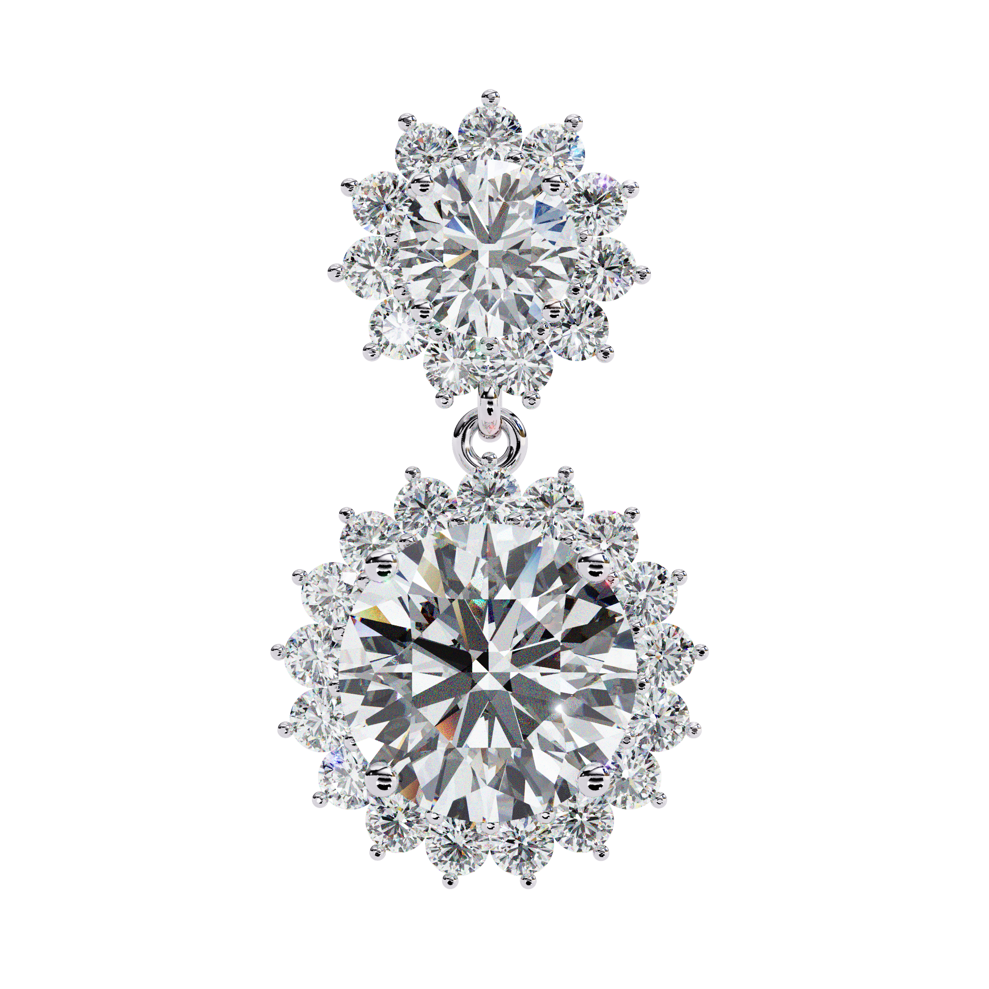 1.37 carat round earring