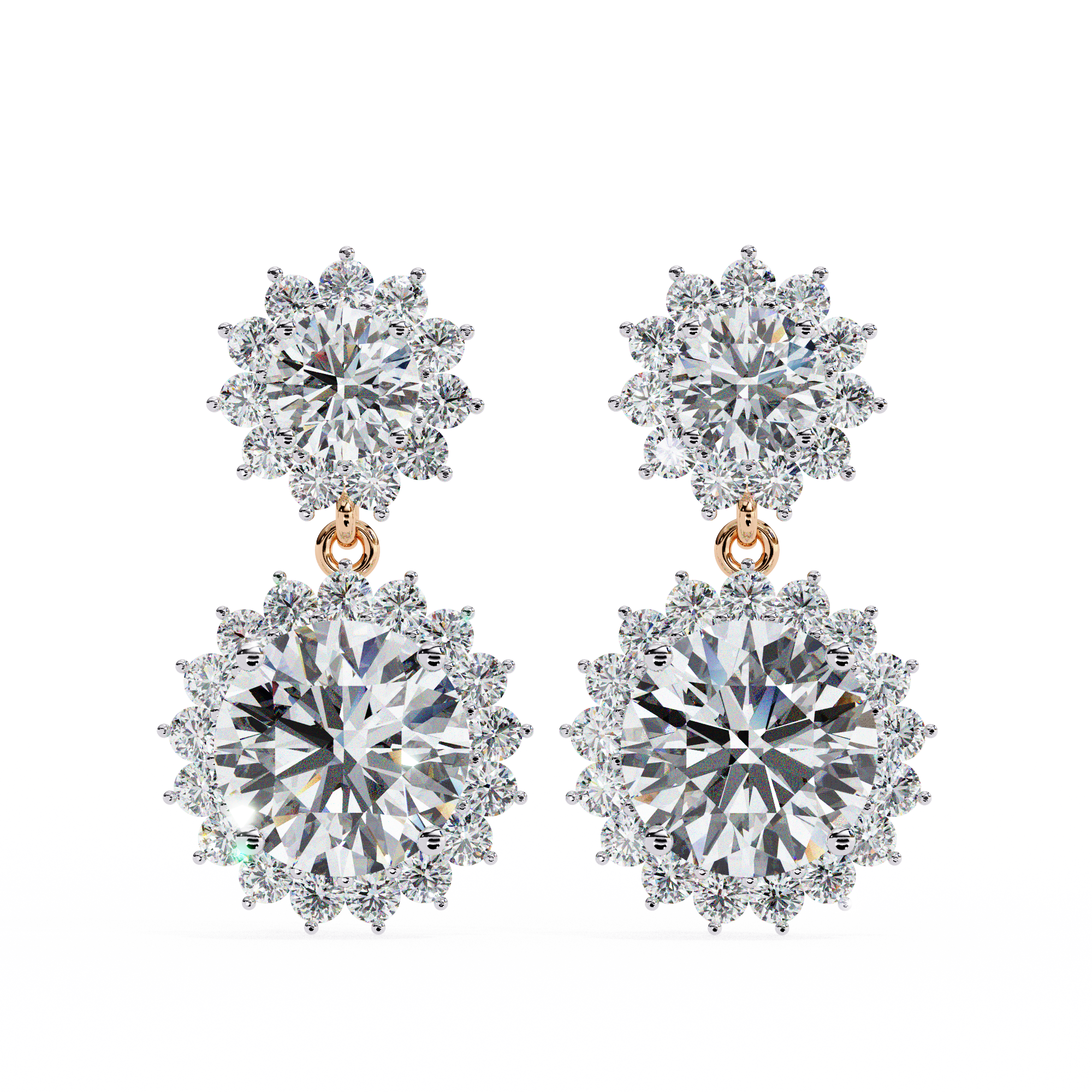 1.37 carat round earring