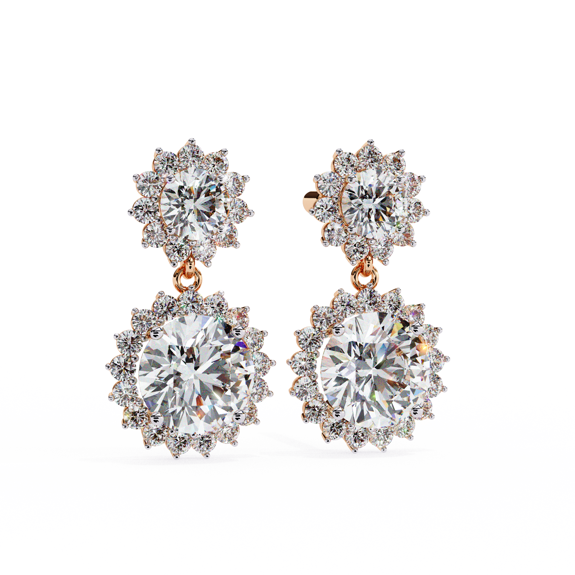 1.37 carat round earring