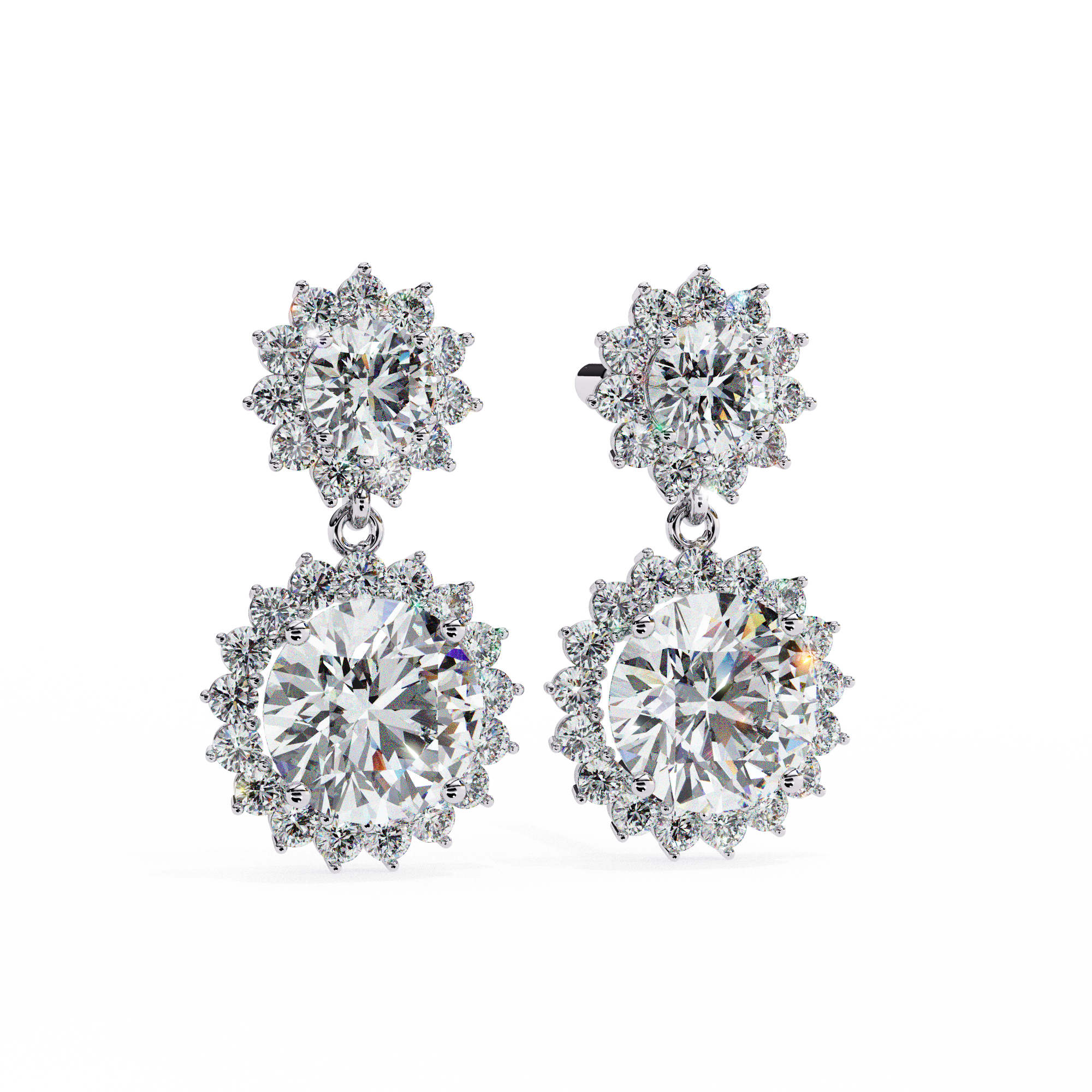 1.37 carat round earring