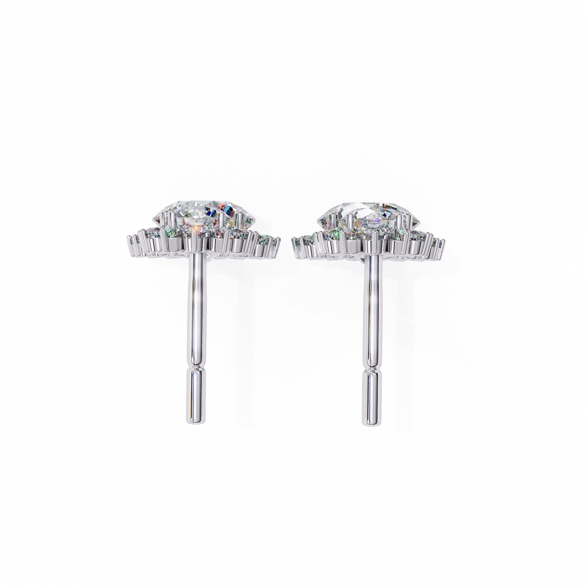 1.37 carat round earring