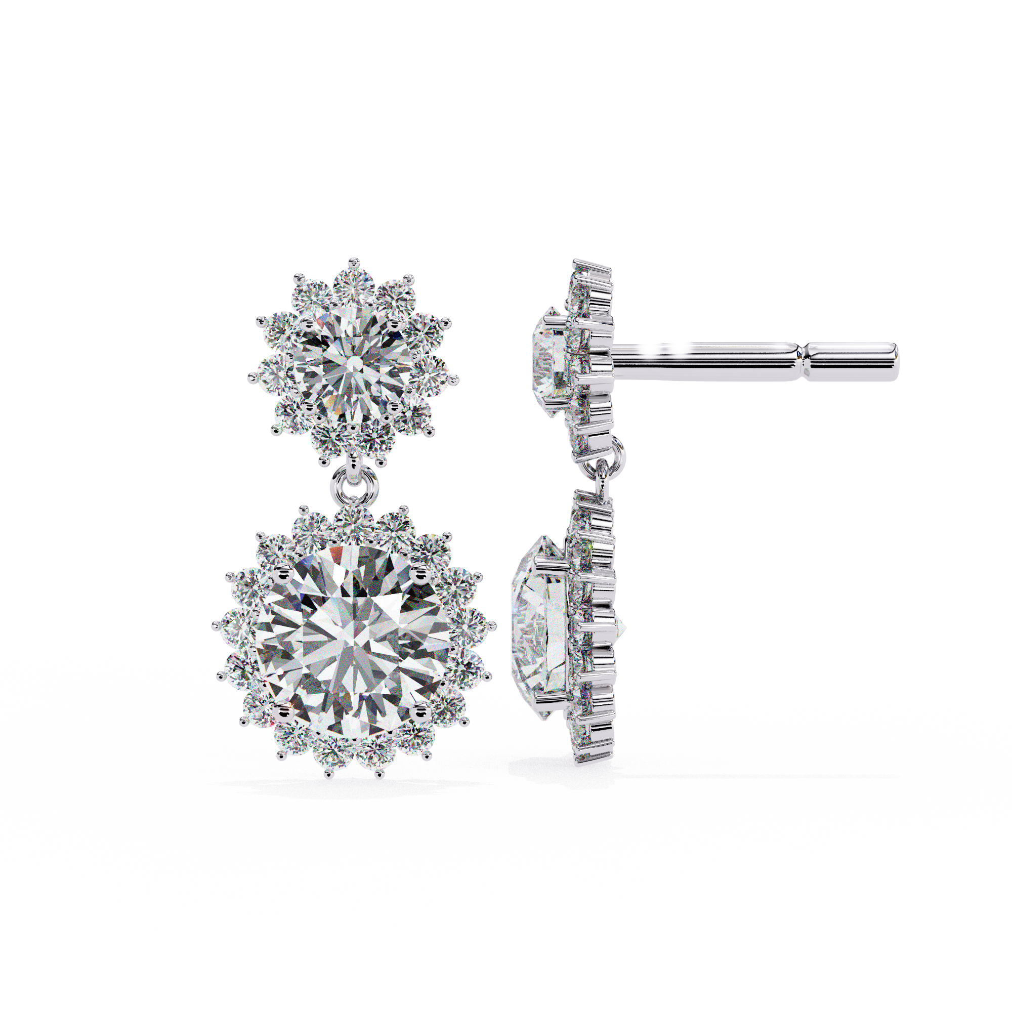 1.37 carat round earring