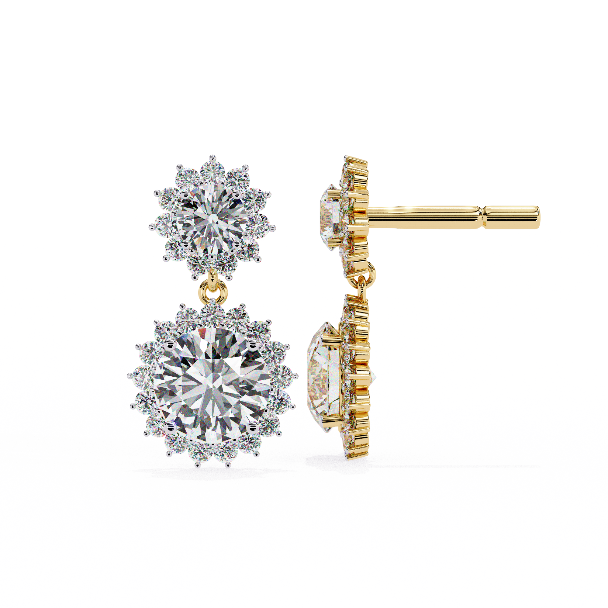 1.37 carat round earring