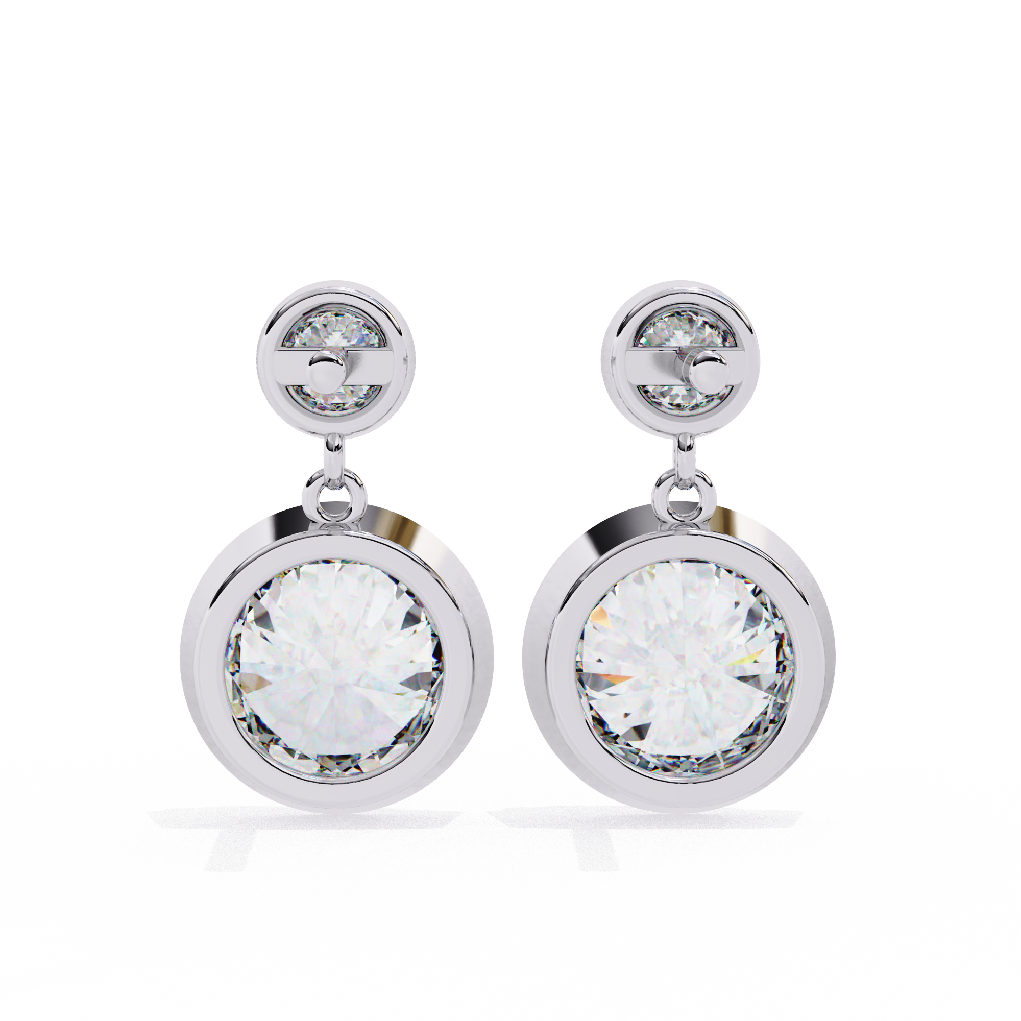1.83 carat round earring 9k