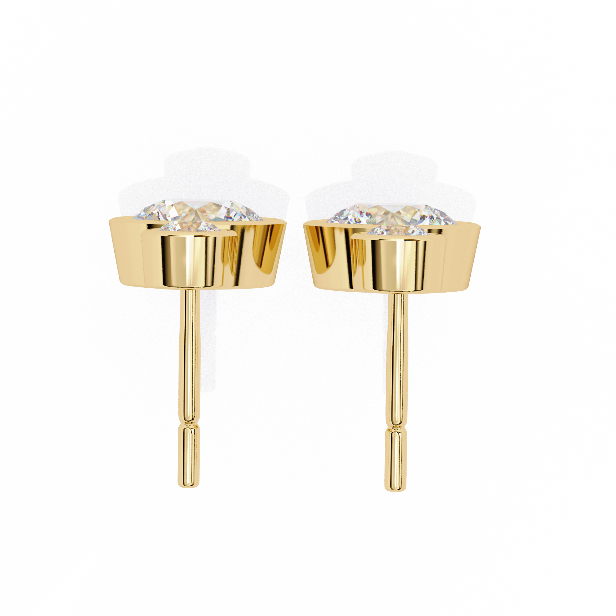 1.83 carat round earring 9k