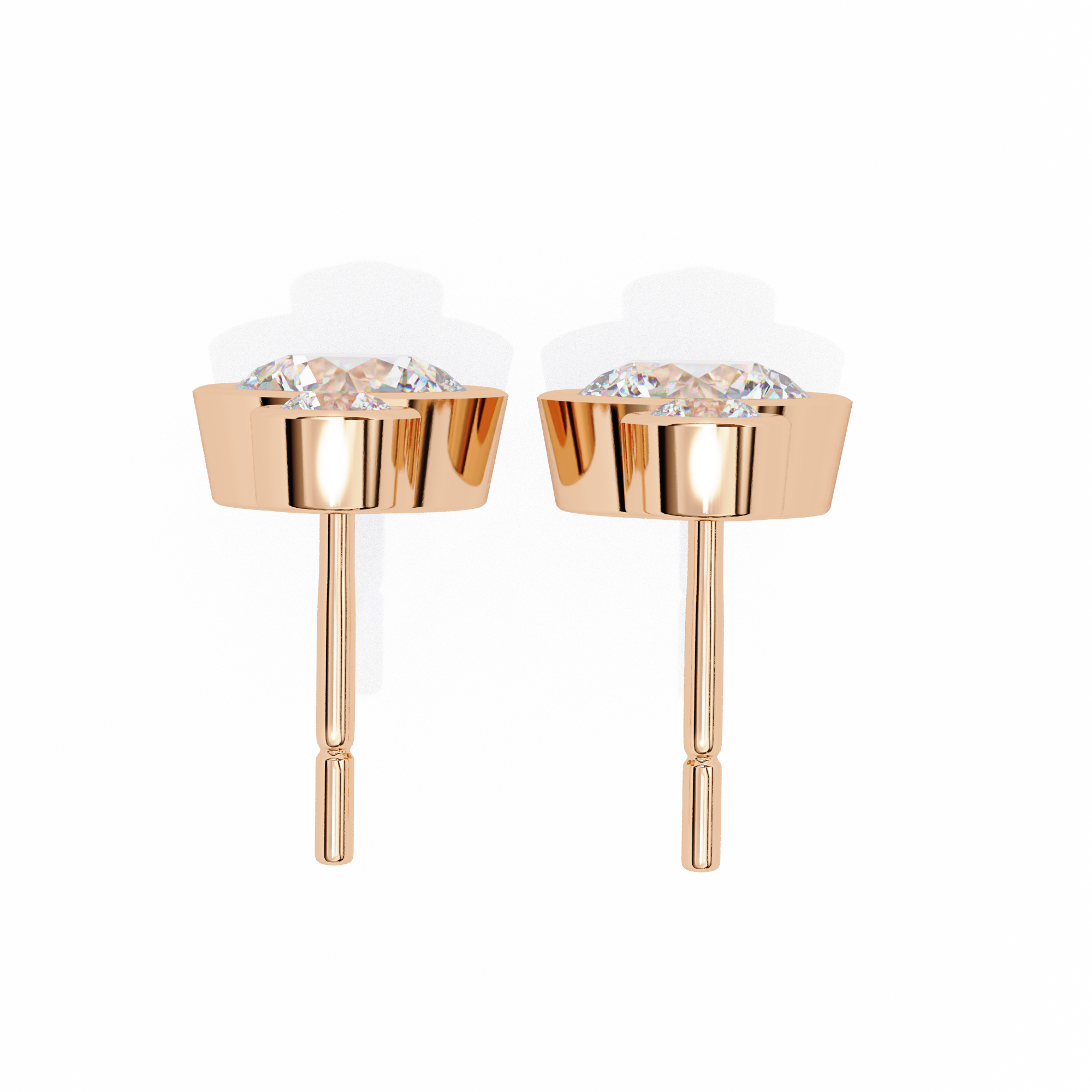 1.83 carat round earring 9k