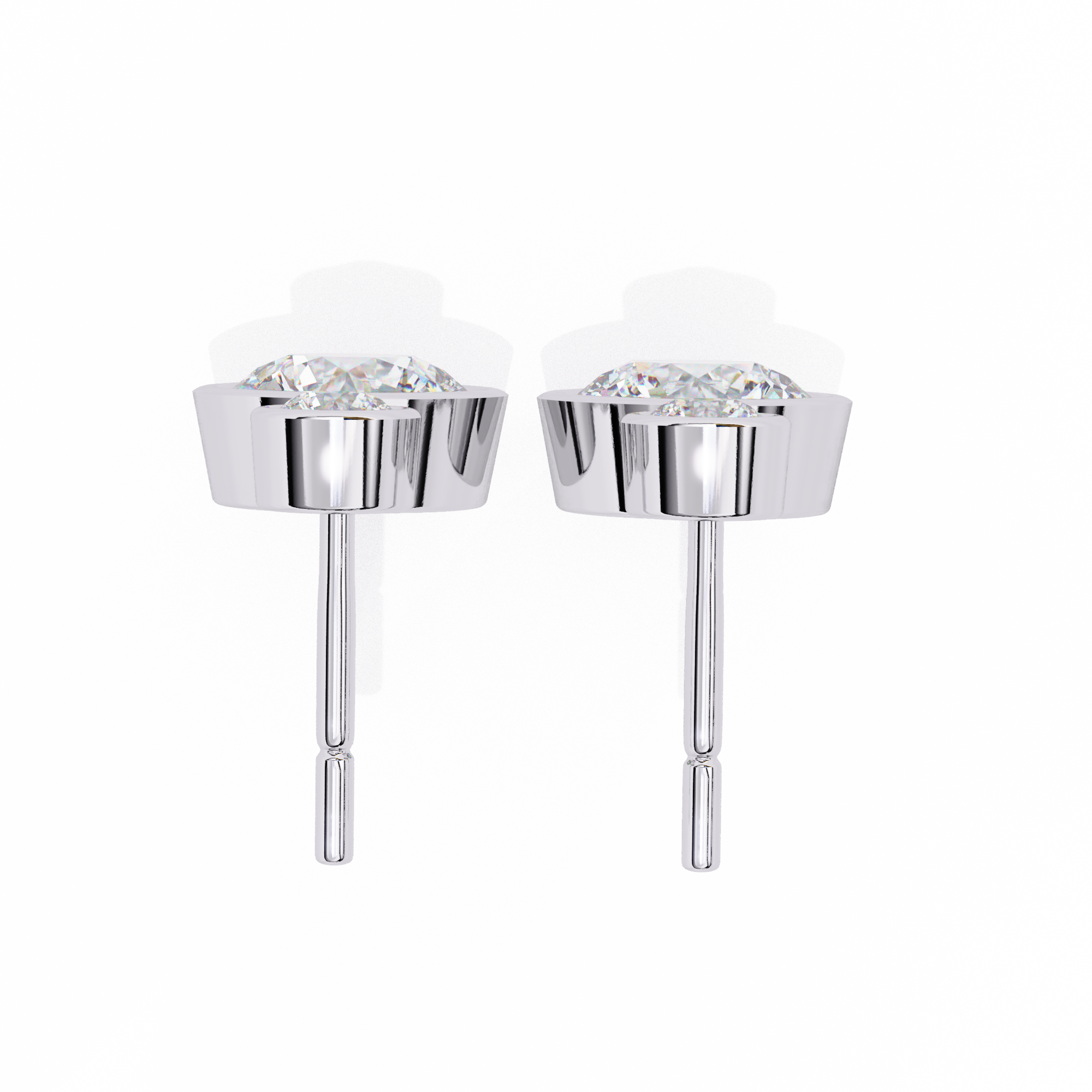 1.83 carat round earring 9k