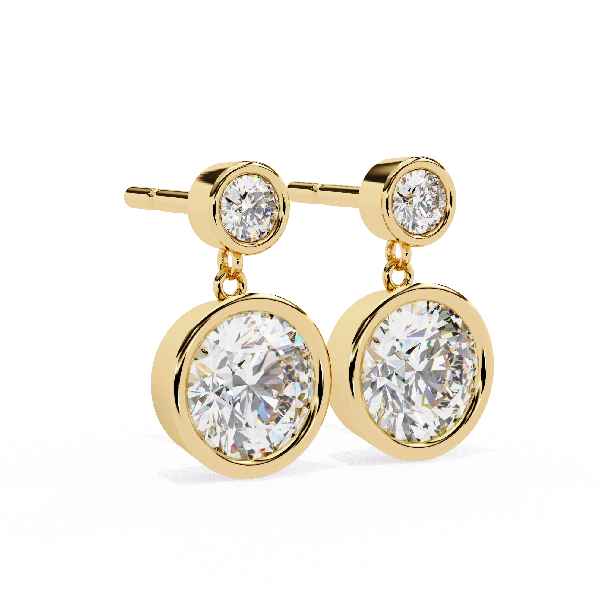 1.83 carat round earring 9k