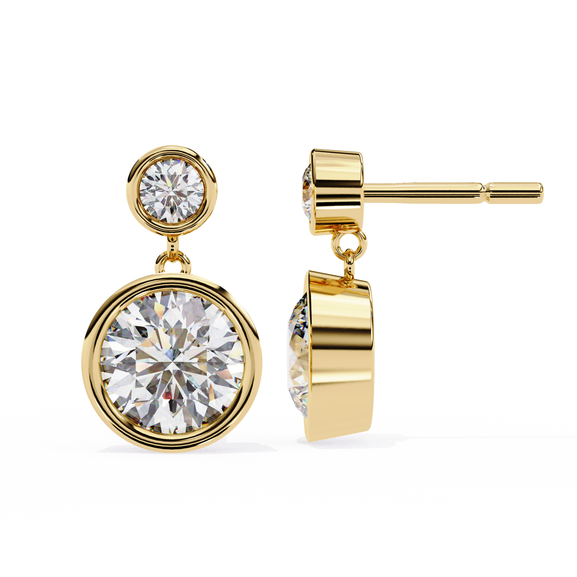 1.83 carat round earring 9k